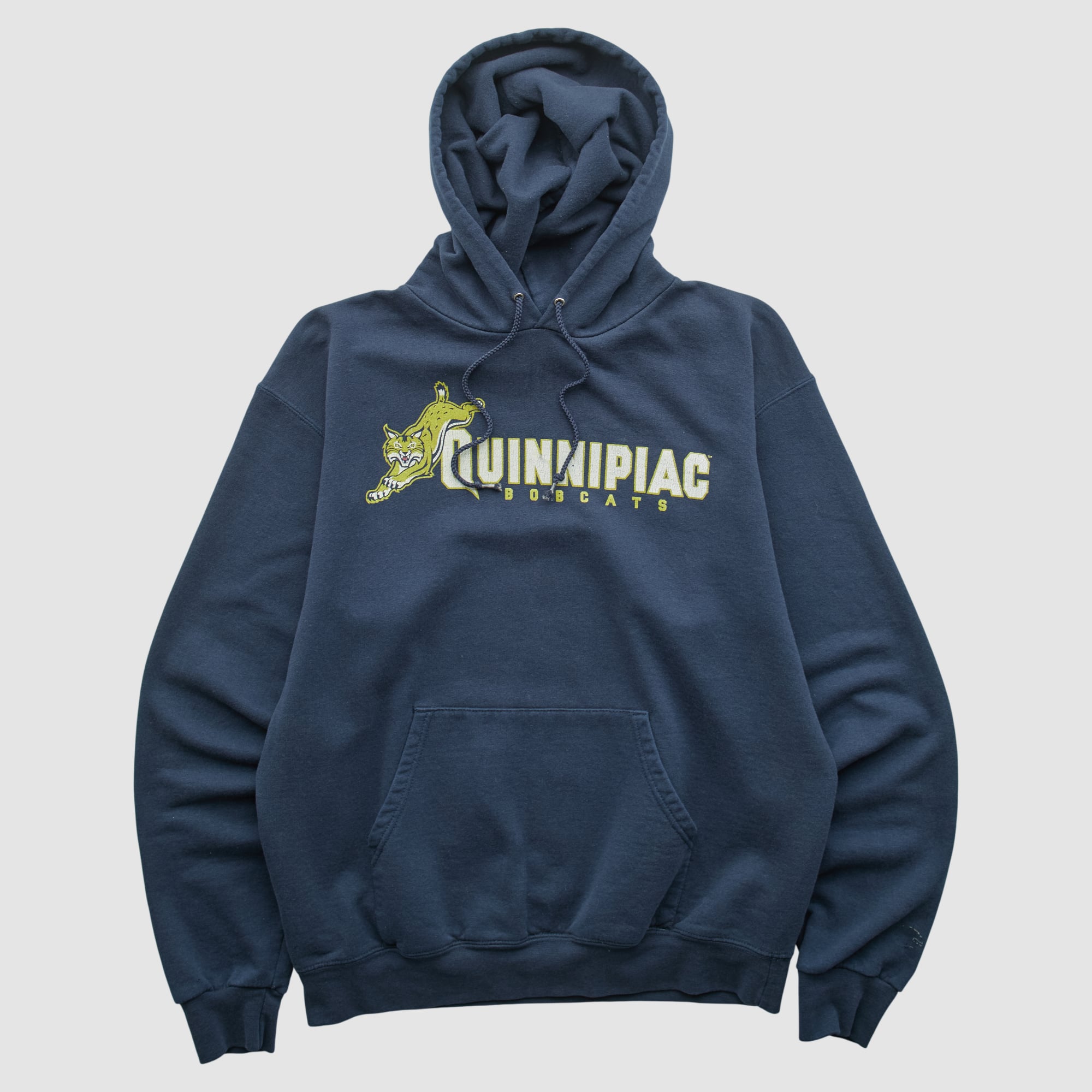Quinnipiac Bobcats Champion 2000s Hooded Pullover Sweatshirt - Navy - S