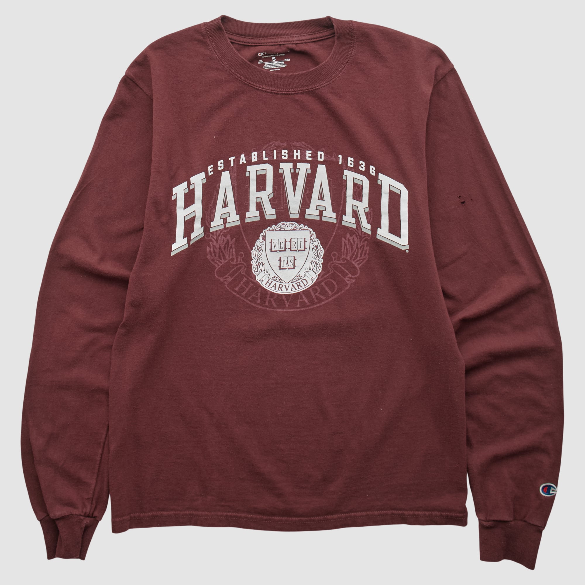 Harvard Crimson Champion 2010s Long Sleeve T-shirt - Maroon - XS