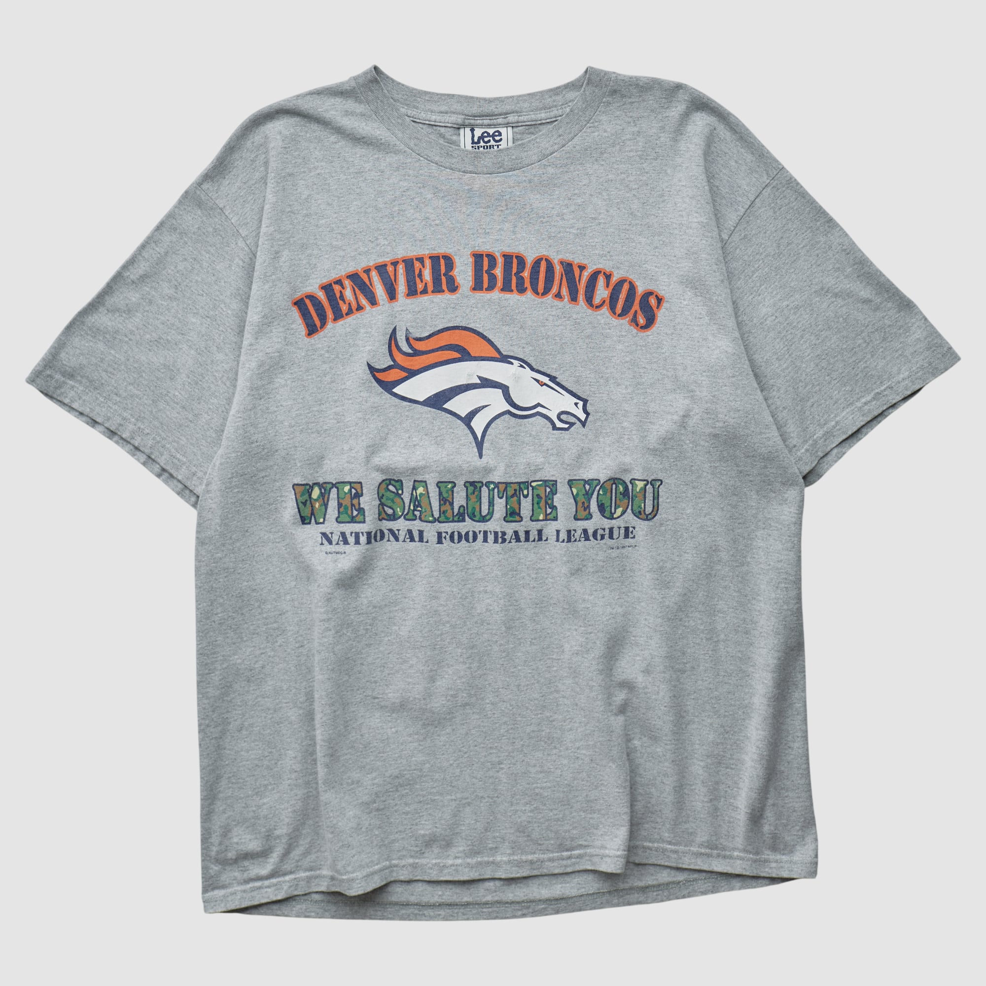 Denver Broncos Lee Apparel 1997 T-shirt - Heather Gray - M