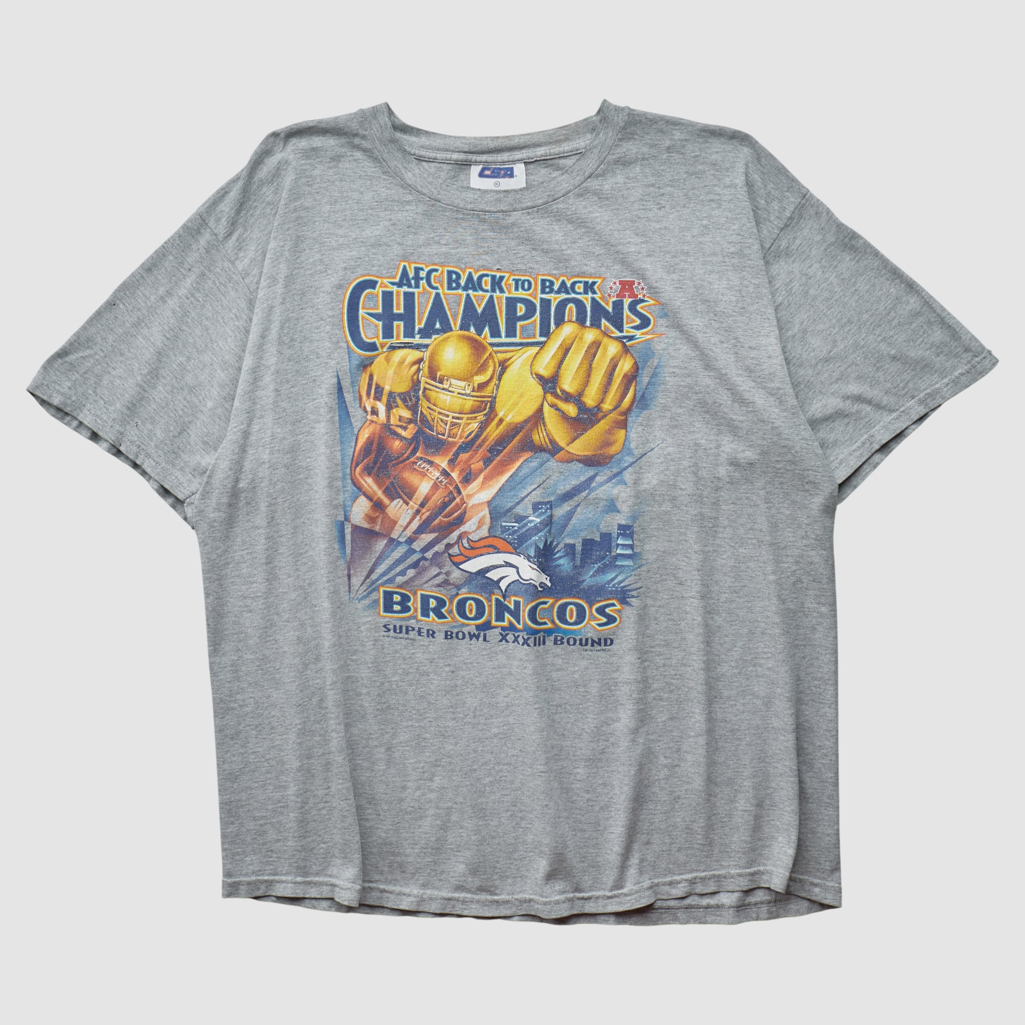 Denver Broncos CSA 1999 T-shirt - Dark Heather Gray - XL