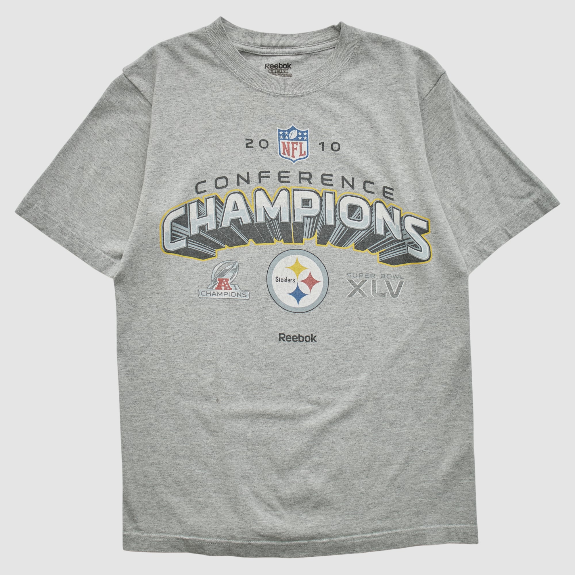 Pittsburgh Steelers Reebok 2010 T-shirt - Heather Gray - XS
