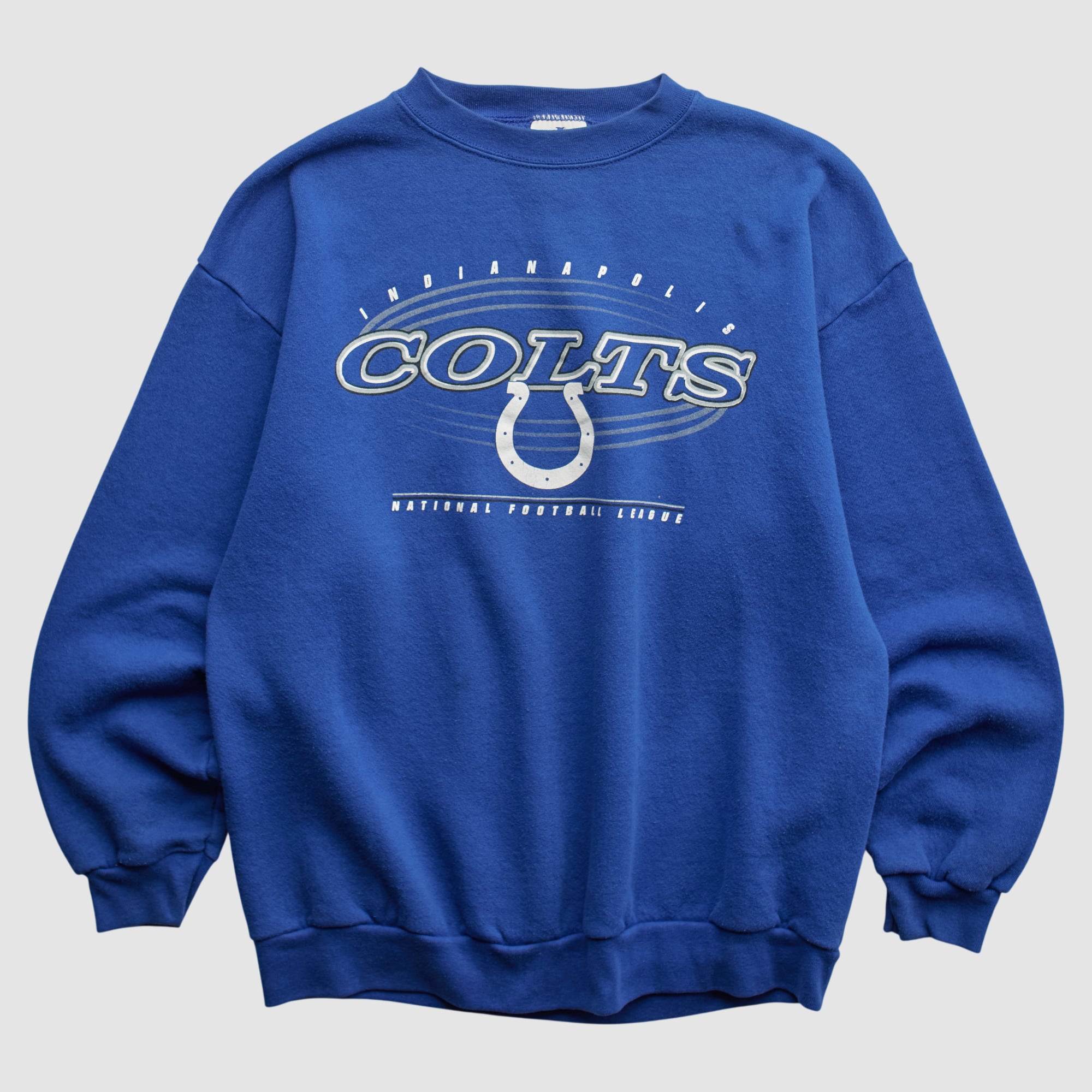 Indianapolis Colts Logo Athletic 90s Pullover Sweatshirt - Blue - S