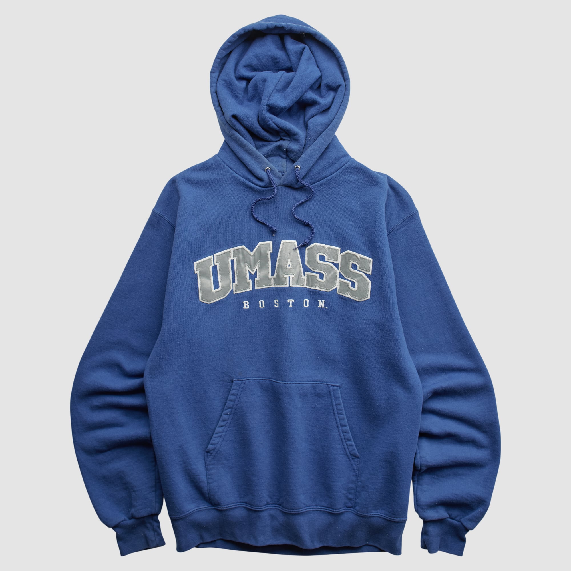 UMass Boston Beacons Champion 2000s Hooded Pullover Sweatshirt - Blue - Yth M