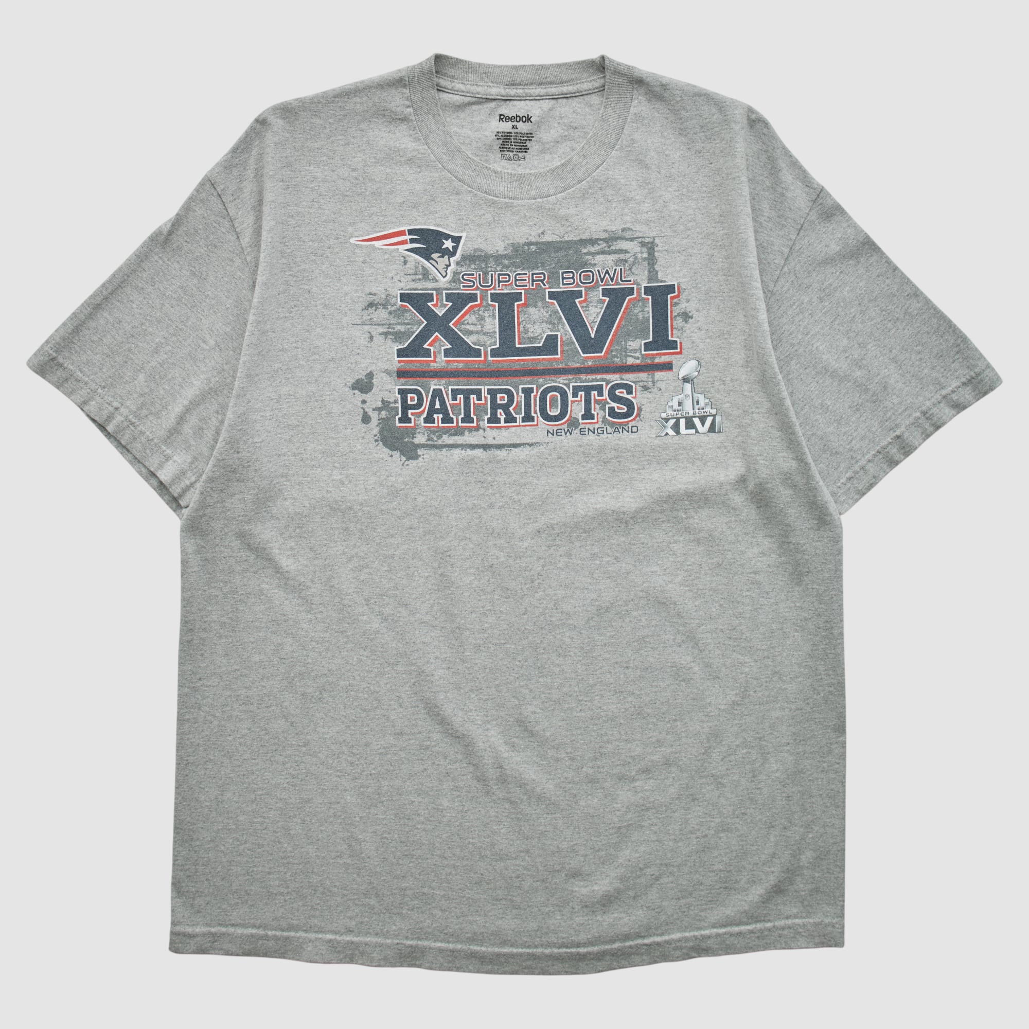 New England Patriots Reebok 2012 T-shirt - Heather Gray - XL