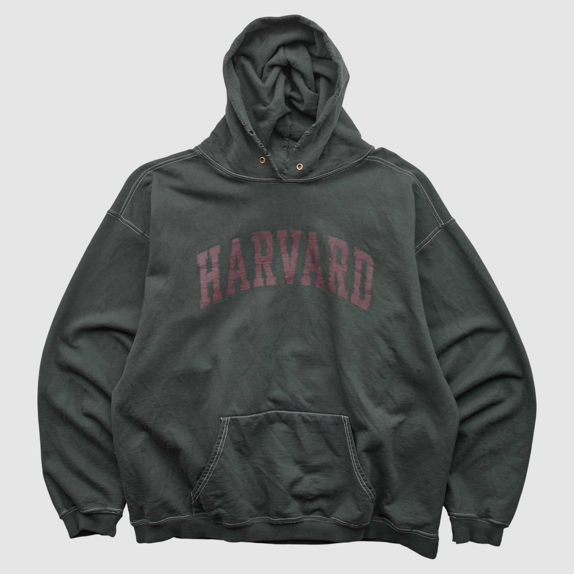 Harvard Crimson Cotton Exchange 2000s Hooded Pullover Sweatshirt - Charcoal - XL