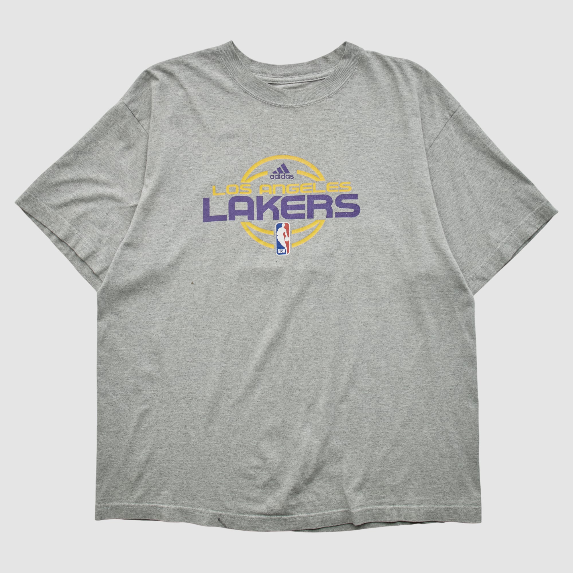 Los Angeles Lakers Adidas 2000s T-shirt - Heather Gray - XL