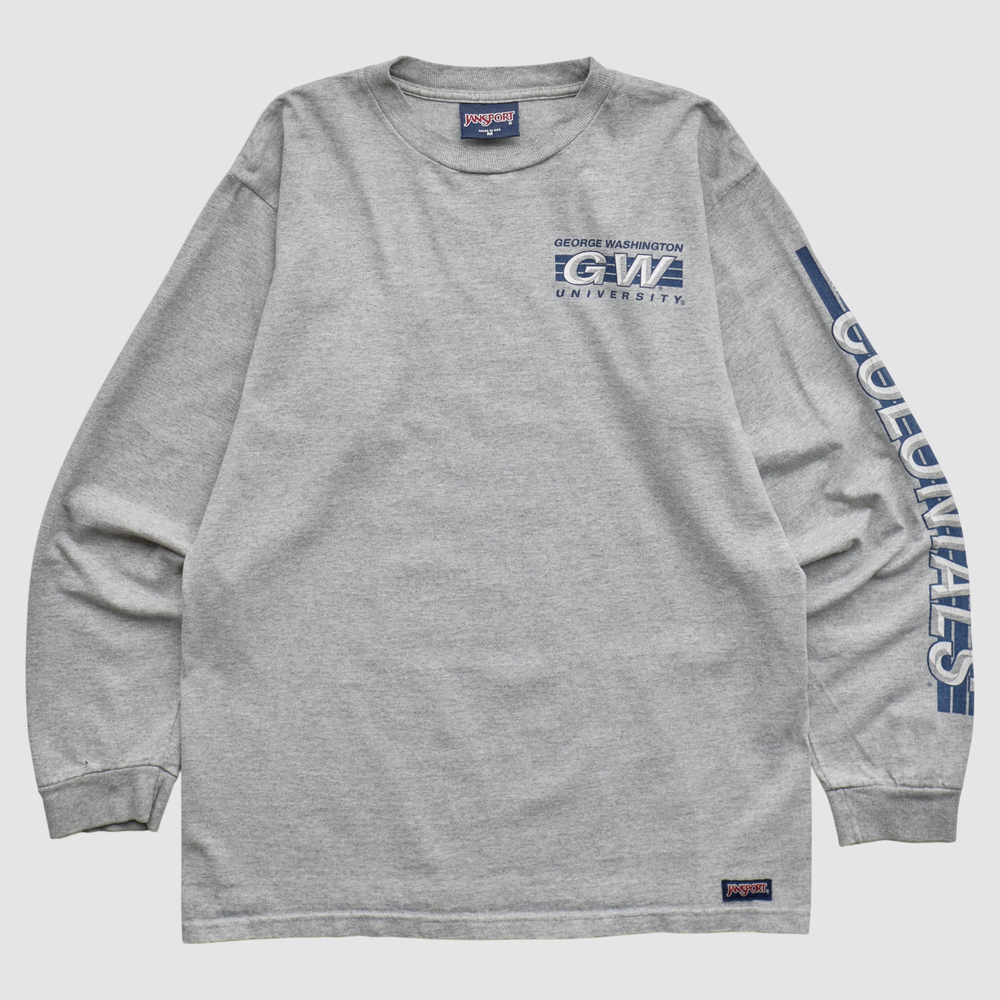 George Washington University Jansport 2000s Long Sleeve T-shirt - Heather Gray - S