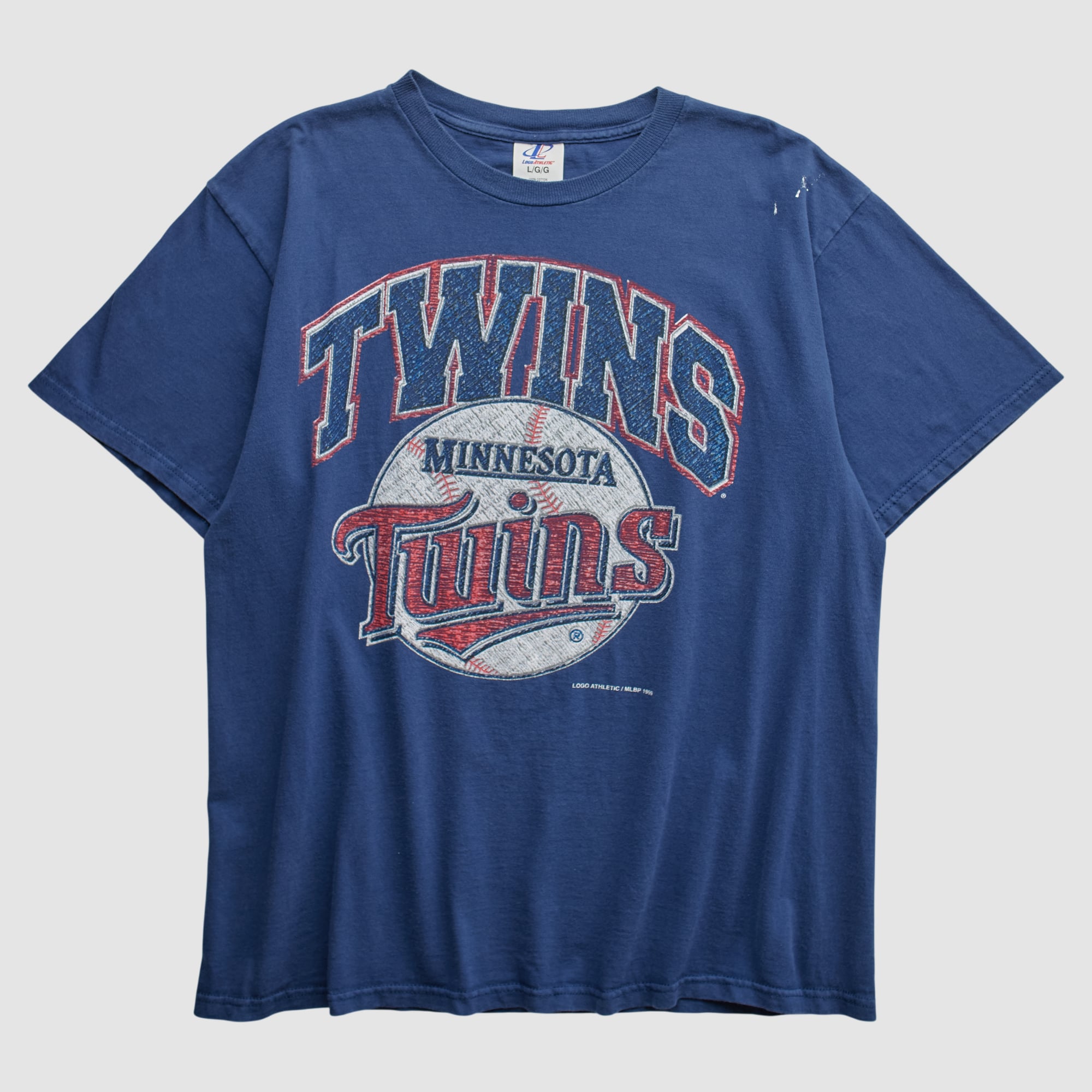 Minnesota Twins Logo Athletic 90s T-shirt - Navy - L