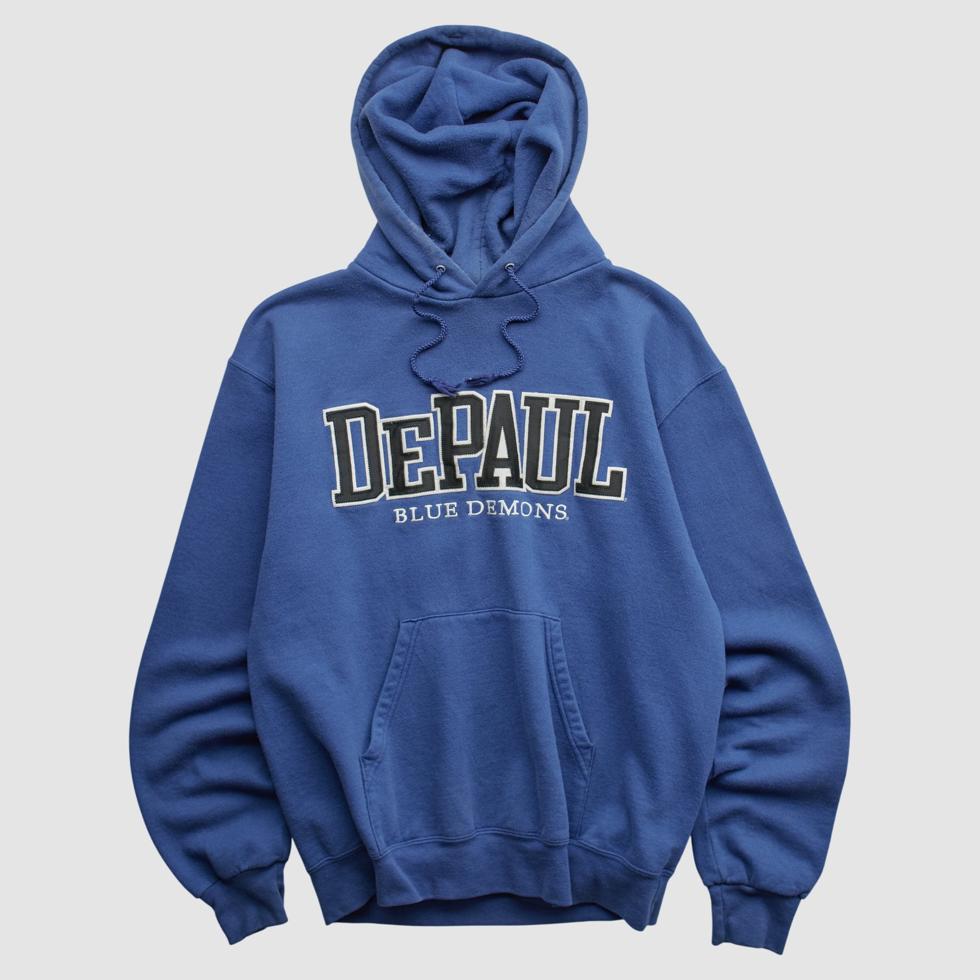 DePaul Blue Demons Champion 2000s Hooded Pullover Sweatshirt - Navy - S