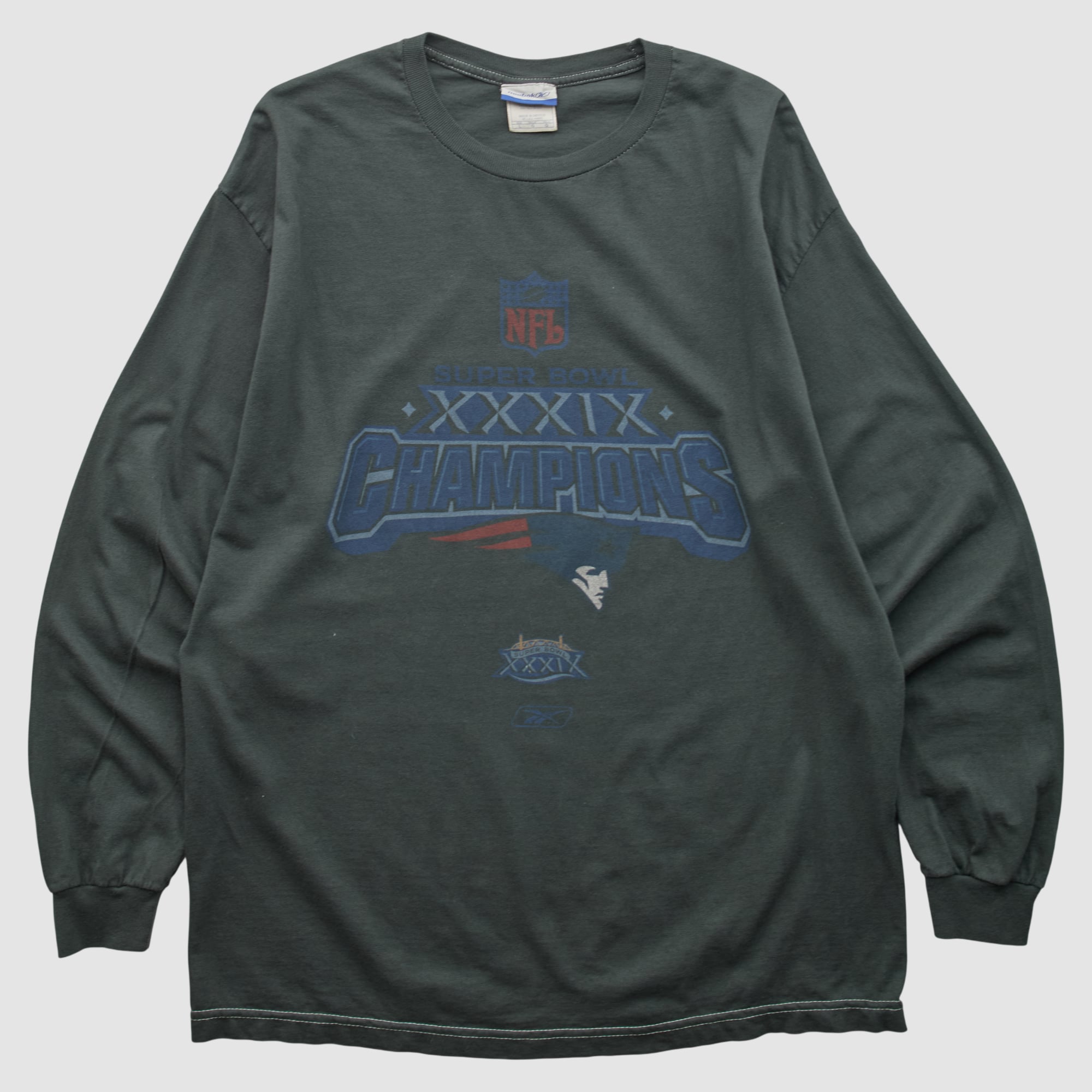 New England Patriots Reebok 2005 Long Sleeve T-shirt - Black - XL