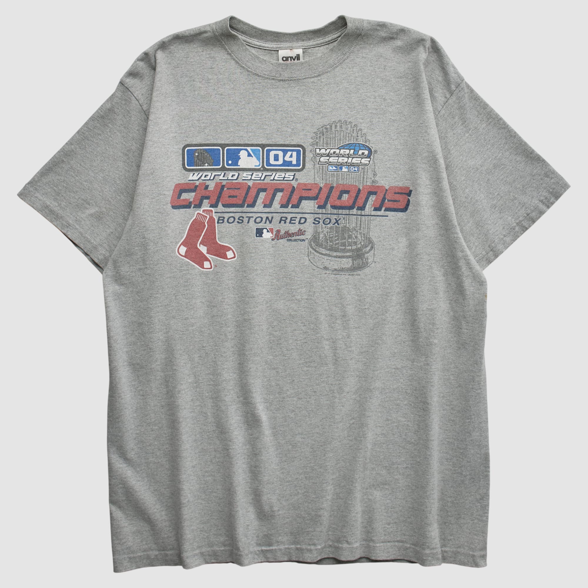 Boston Red Sox Anvil 2004 T-shirt - Heather Gray - S