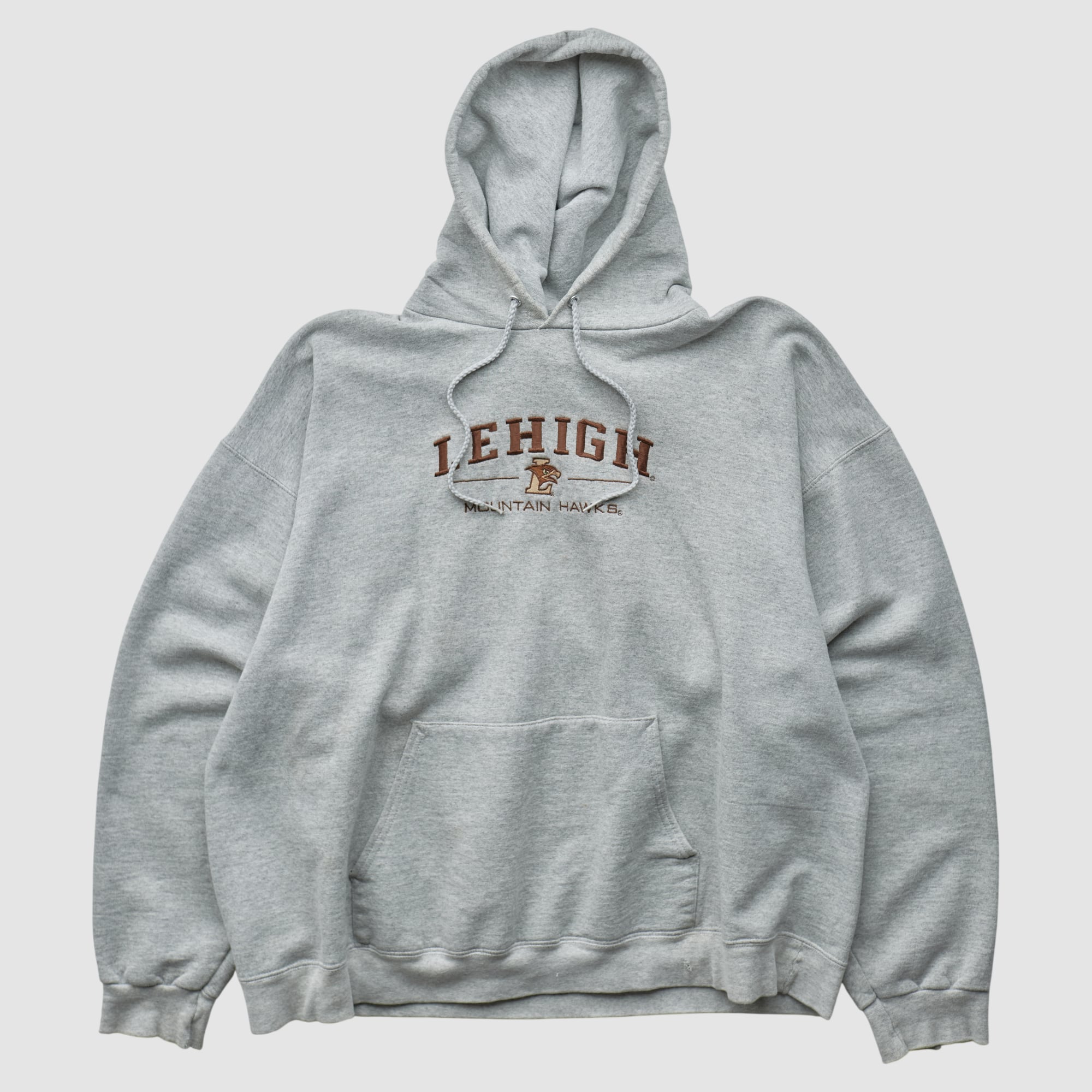Lehigh Mountain Hawks AS Sports 2000s Hooded Pullover Sweatshirt - Heather Gray - XL
