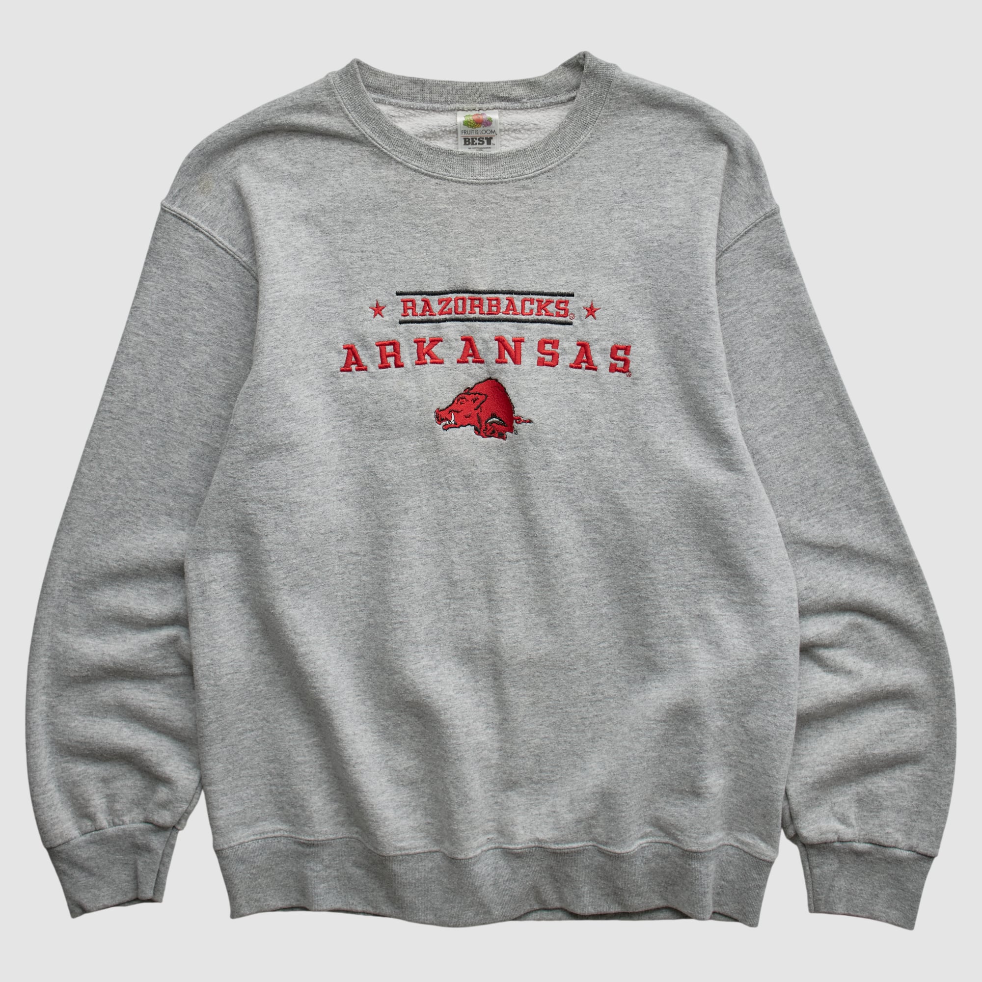Arkansas Razorbacks Fruit of the Loom 2000s Pullover Sweatshirt - Heather Gray - XS