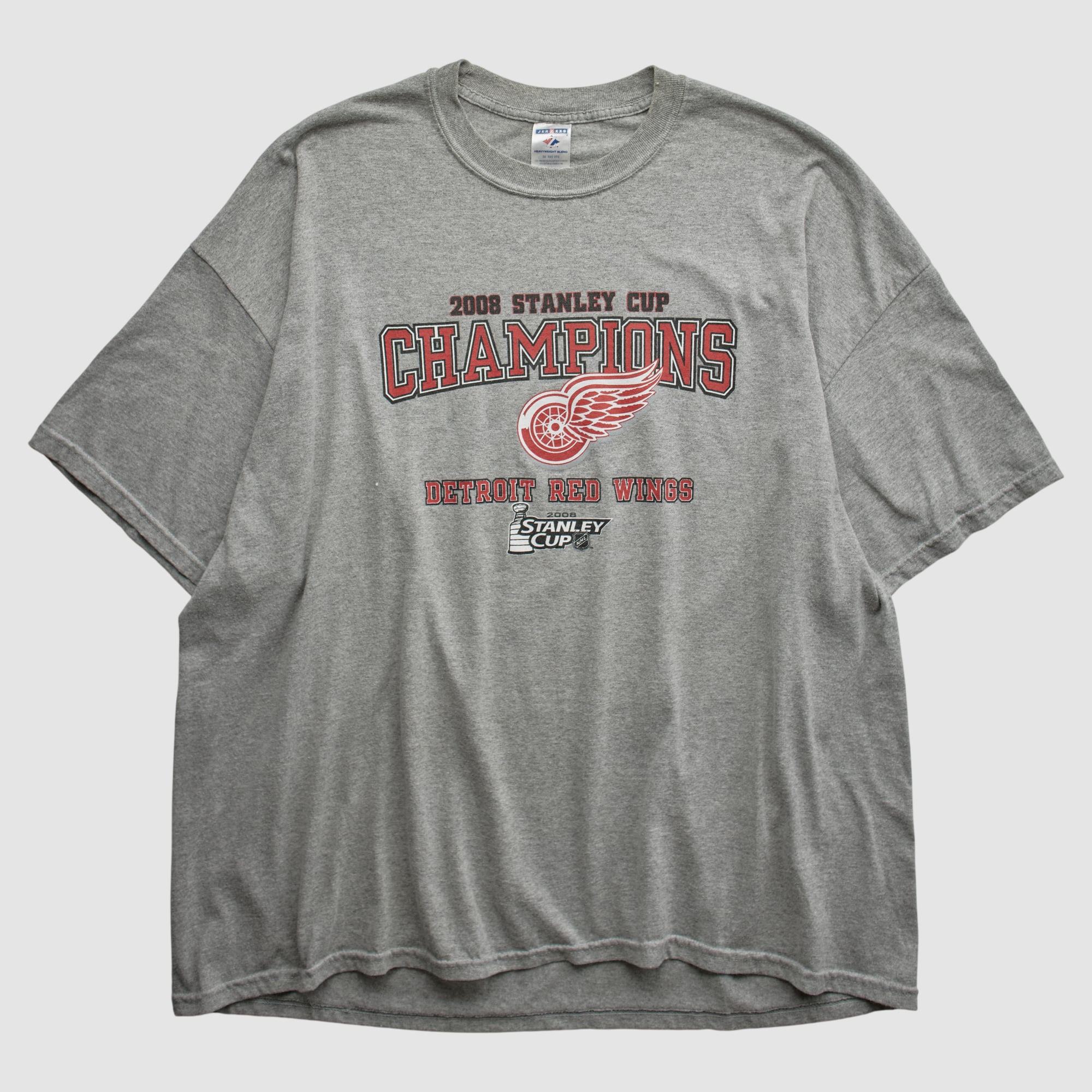 Detroit Red Wings Jerzees 2008 T-shirt - Heather Gray - 2XL