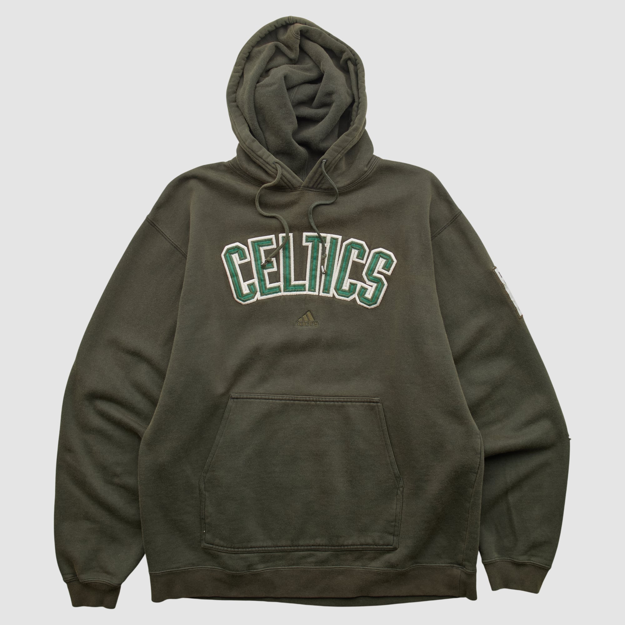 Boston Celtics Adidas 2010s Hooded Pullover Sweatshirt - Green - L