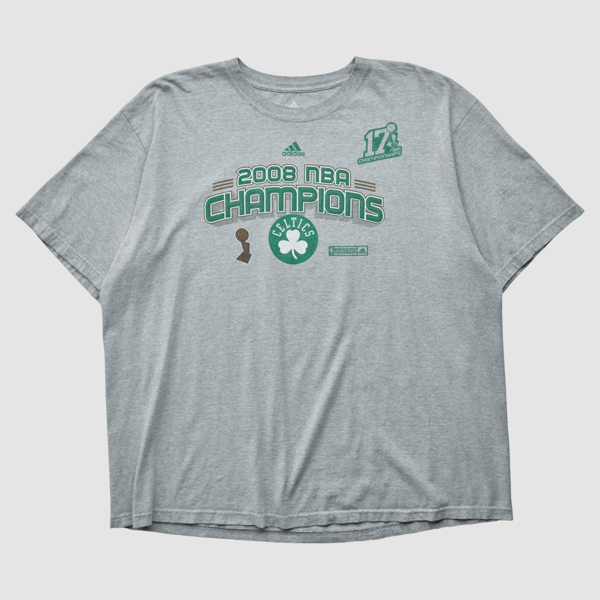 Boston Celtics Adidas 2008 T-shirt - Heather Gray - 2XL