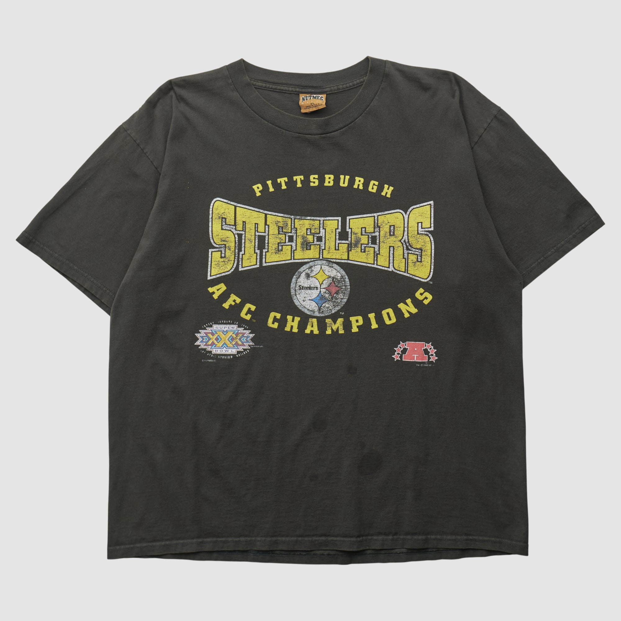 Pittsburgh Steelers Nutmeg Mills 1996 T-shirt - Black - XL