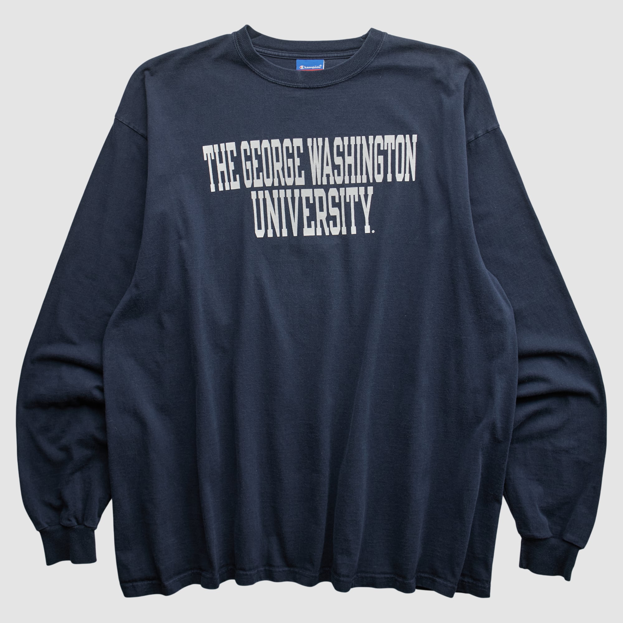 George Washington University Champion 2000s Long Sleeve T-shirt - Navy - 2XL