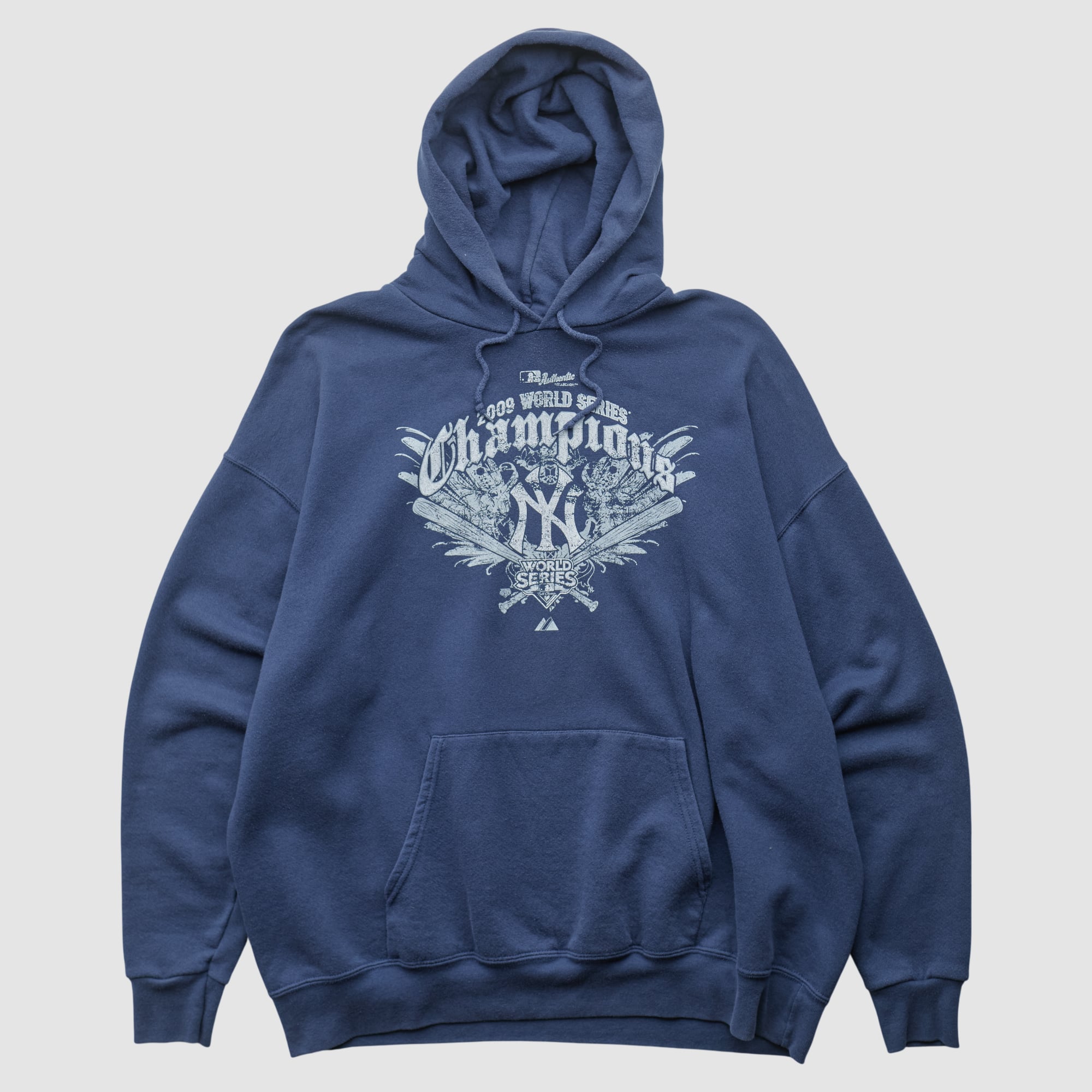 New York Yankees Majestic 2009 Hooded Pullover Sweatshirt - Navy - 2XL