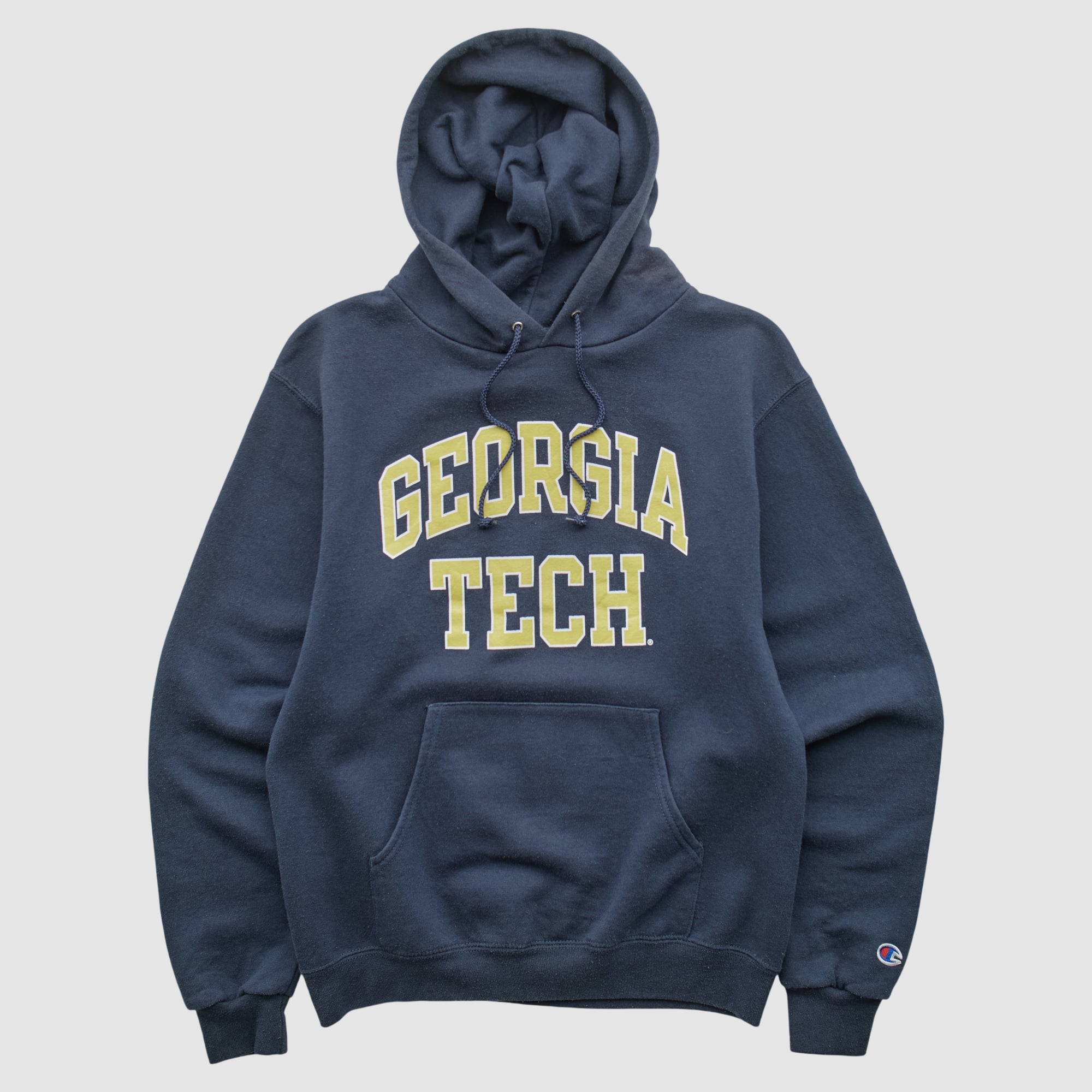Georgia Tech Yellow Jackets Champion 2000s Hooded Pullover Sweatshirt - Navy - XXS
