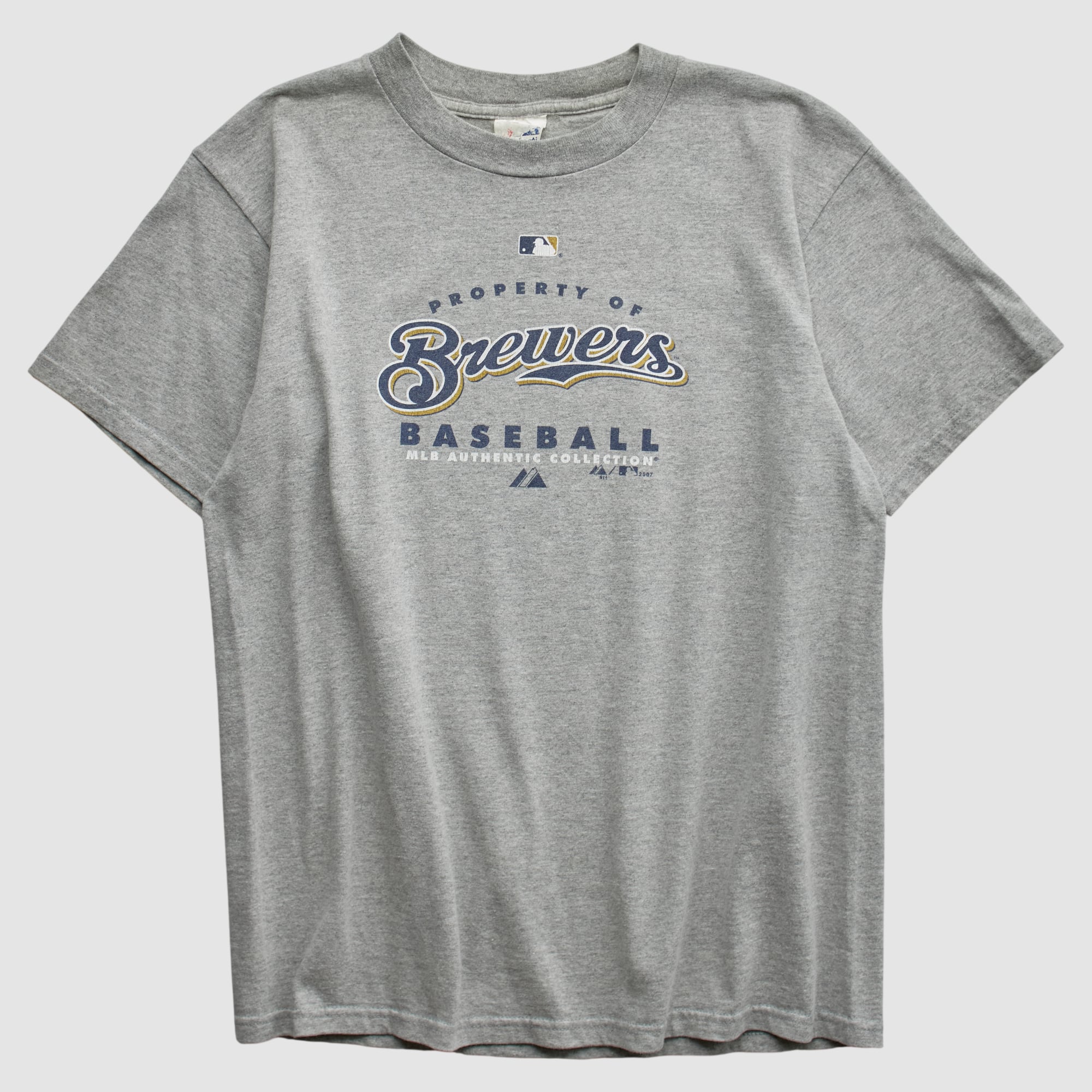 Milwaukee Brewers Majestic 2000s T-shirt - Heather Gray - S