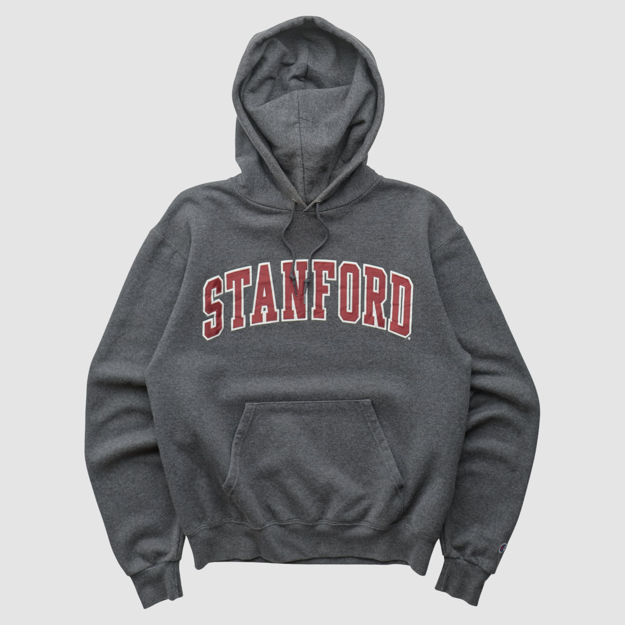 Stanford Cardinal Champion 2000s Hooded Pullover Sweatshirt - Charcoal - XS