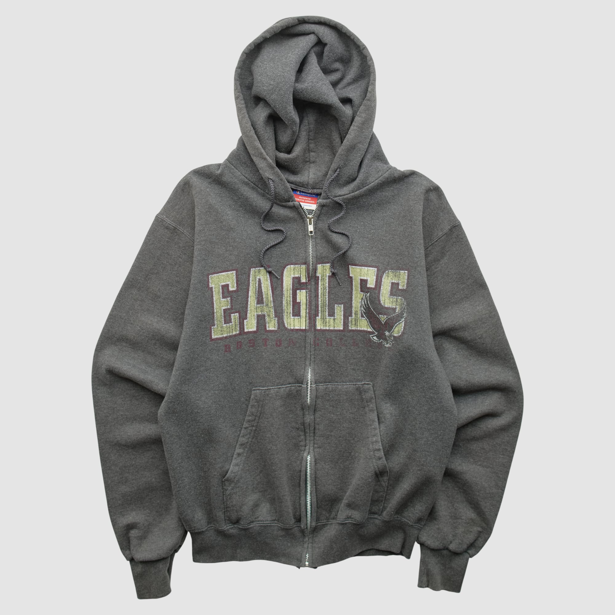 Boston College Eagles Champion 2000s Hooded Full Zip Jacket - Dark Heather Gray - S