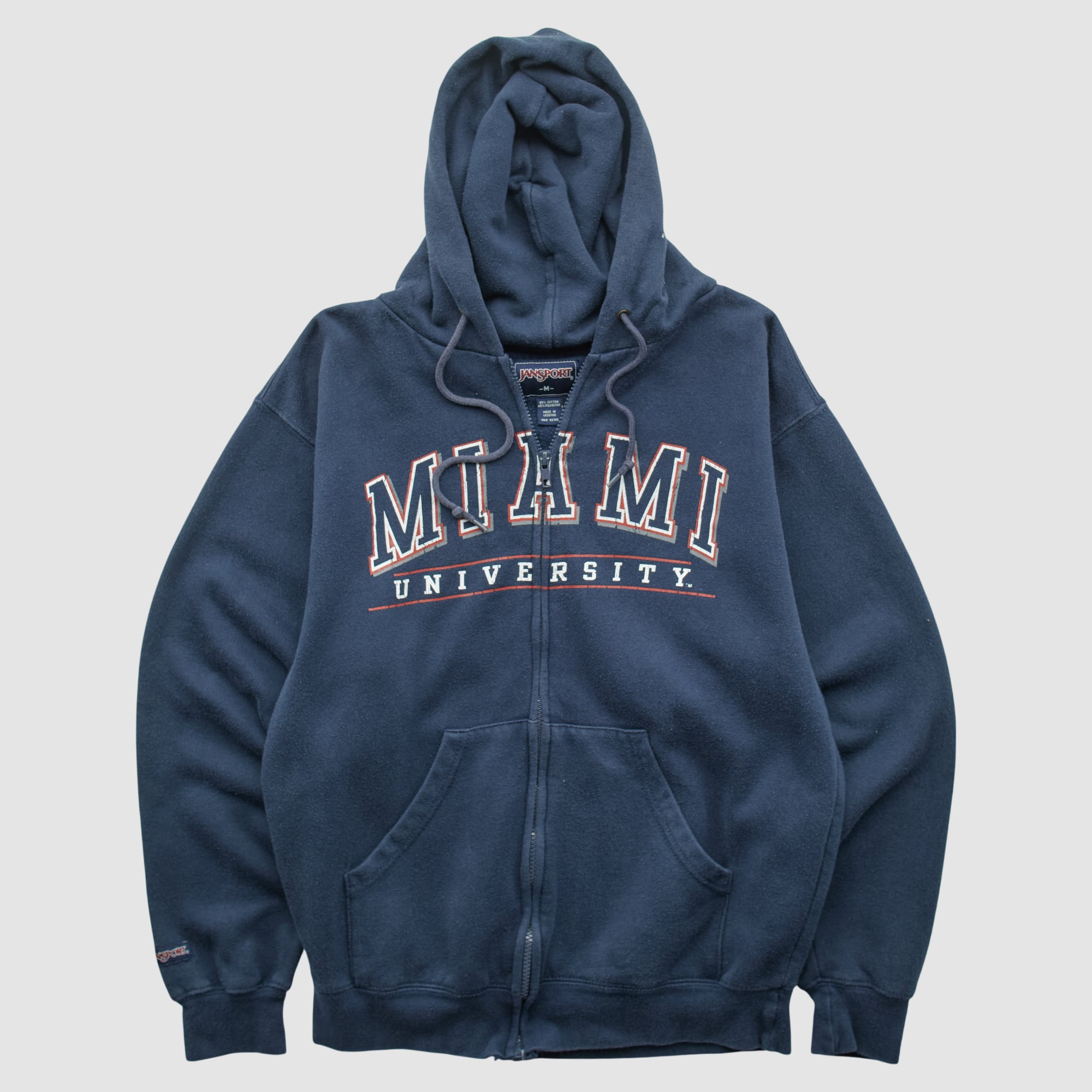 Miami University RedHawks Jansport 2000s Hooded Full Zip Jacket - Navy - M