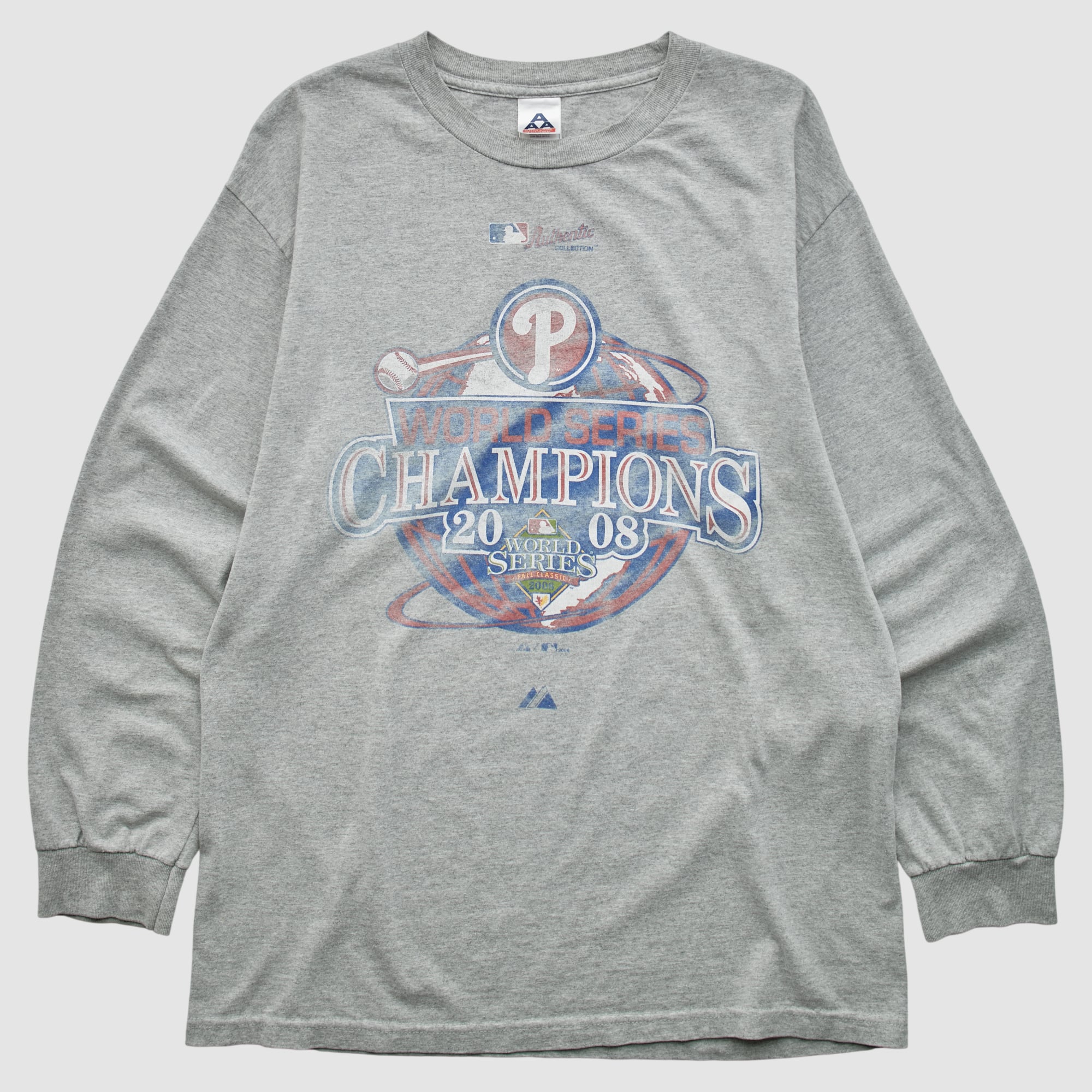 World Series Alstyle 2008 Long Sleeve T-shirt - Heather Gray - L