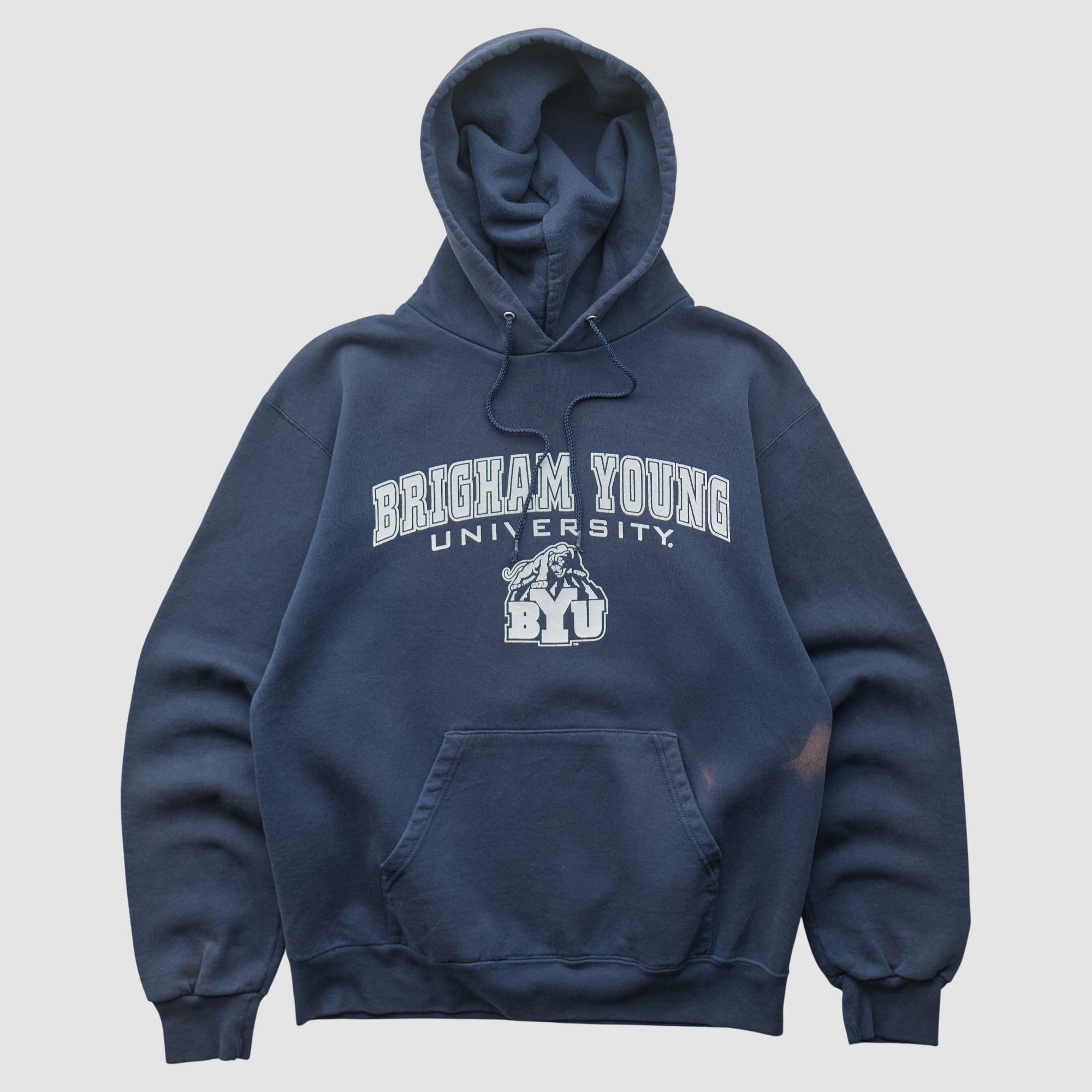 BYU Cougars Champion 2000s Hooded Pullover Sweatshirt - Navy - S