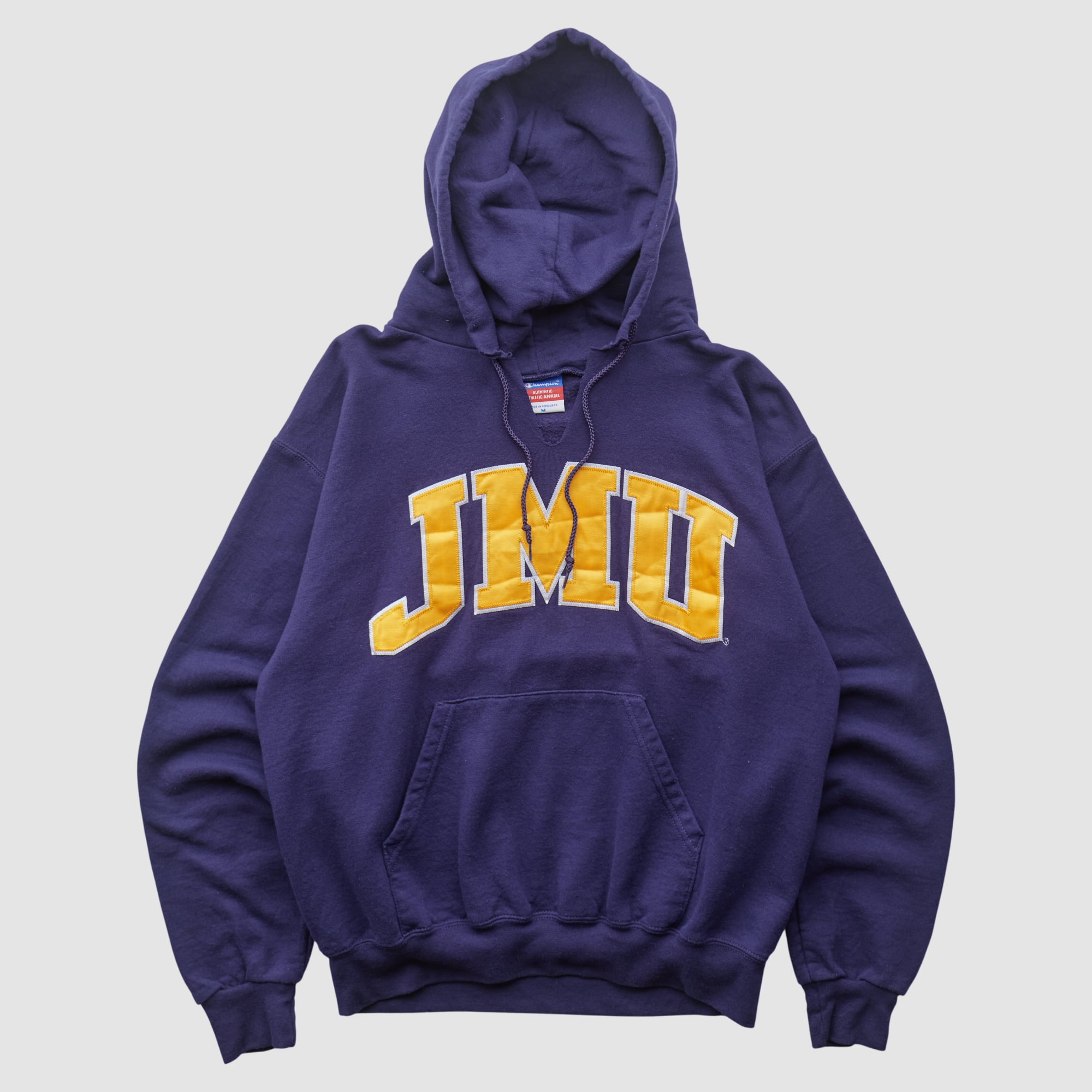 James Madison Dukes Champion 2000s Hooded Pullover Sweatshirt - Purple - S