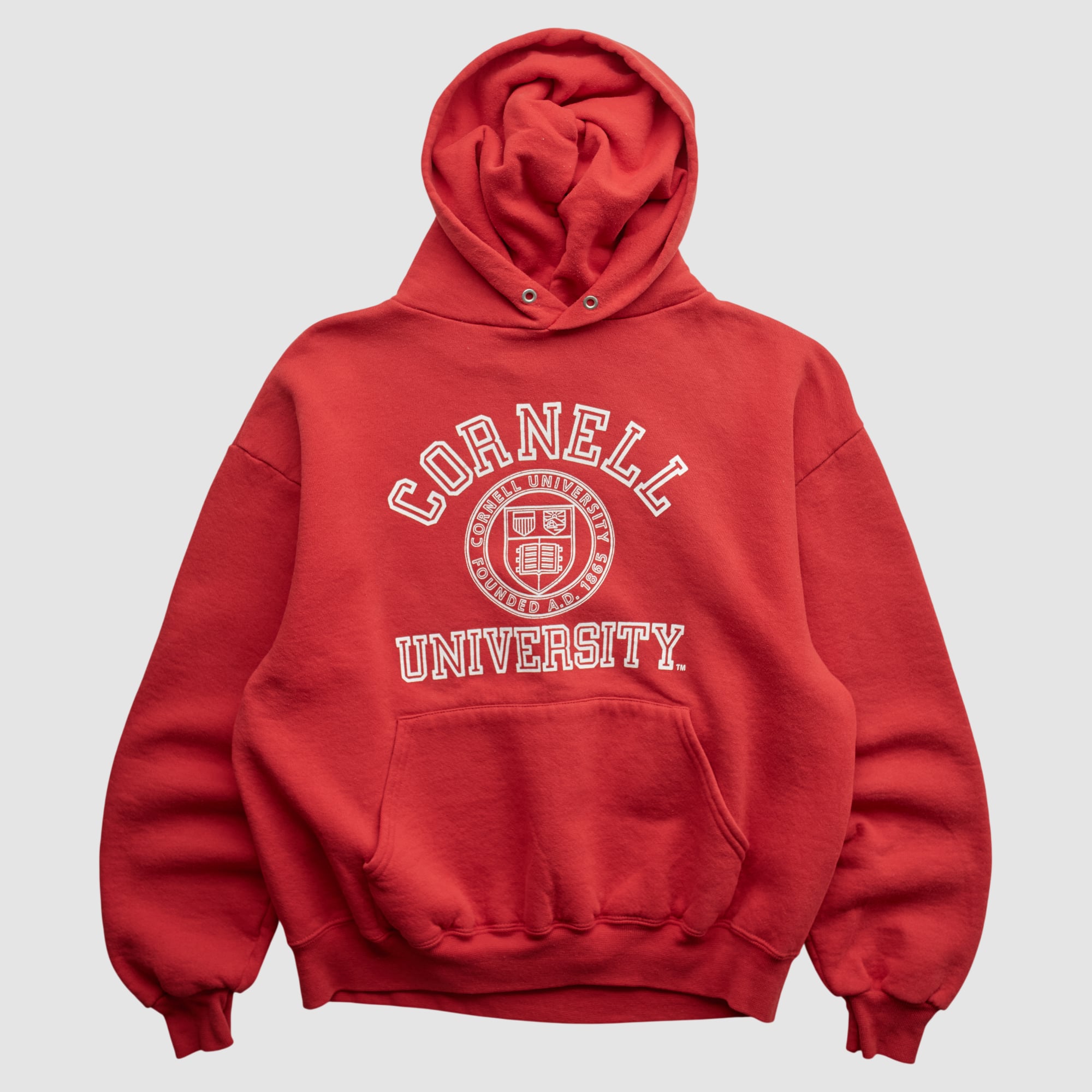 Cornell Big Red Jerzees 90s Hooded Pullover Sweatshirt - Red - L