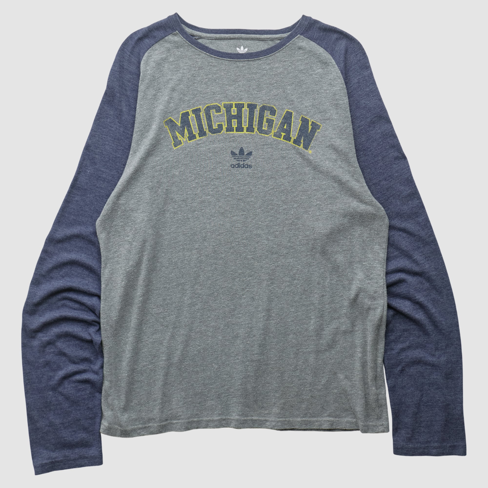 Michigan Wolverines Adidas 2010s Long Sleeve T-shirt - Dark Heather Gray - M