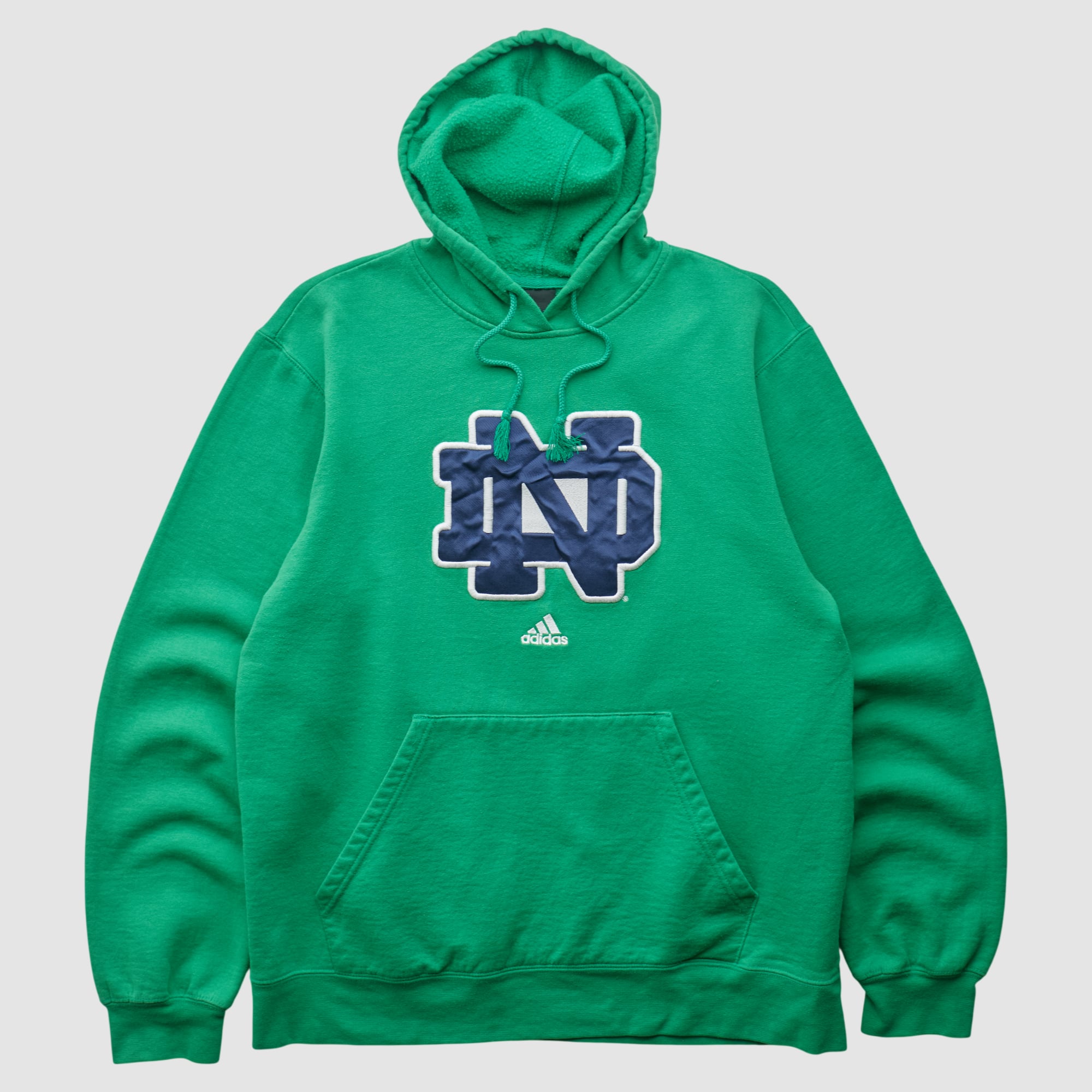 Notre Dame Fighting Irish Adidas 2000s Hooded Pullover Sweatshirt - Green - S
