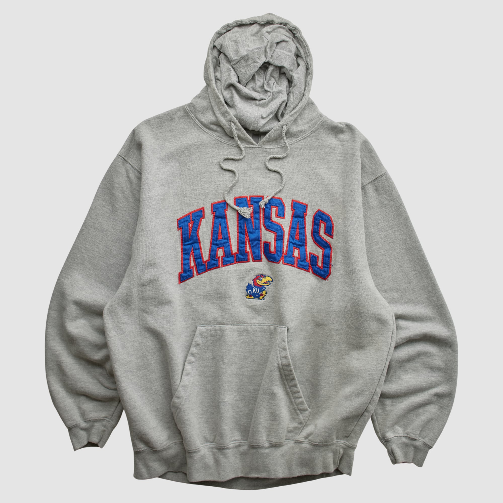 Kansas Jayhawks J America Sportswear 2000s Hooded Pullover Sweatshirt - Gray - XL