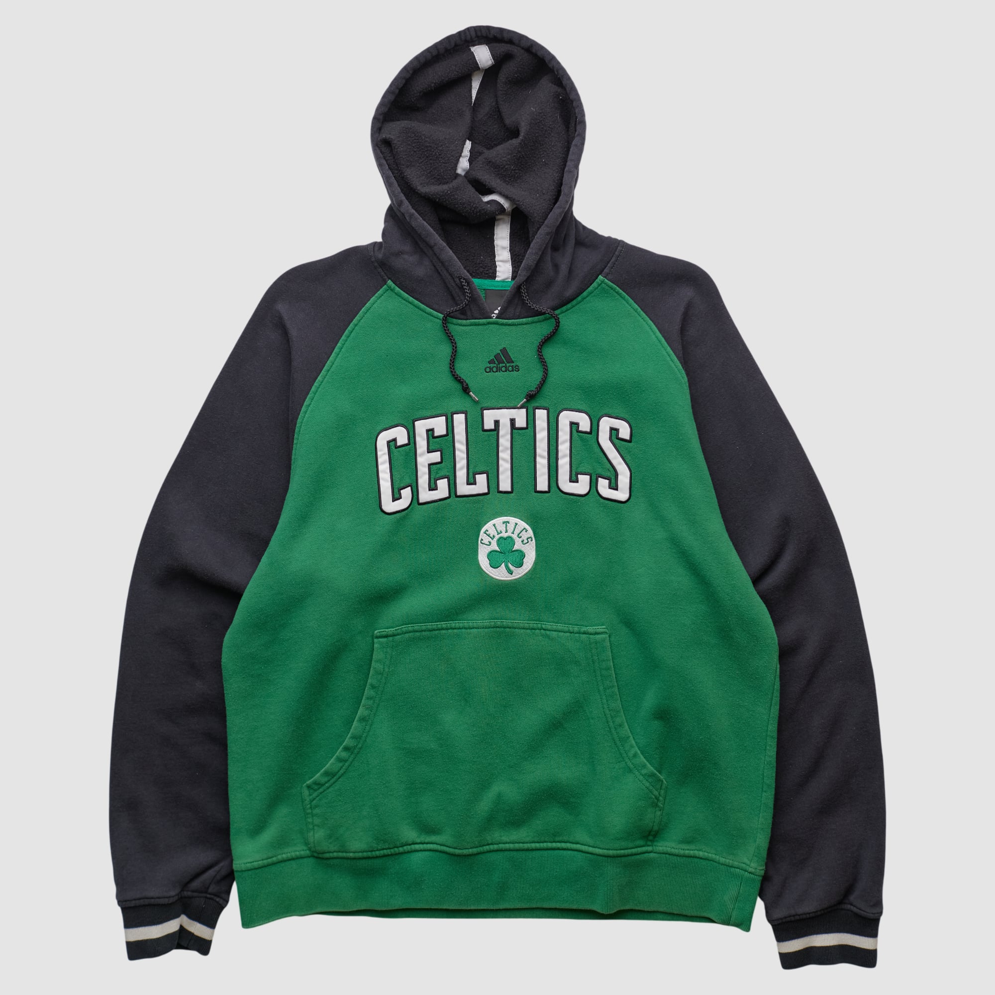 Boston Celtics Adidas 2010s Hooded Pullover Sweatshirt - Green - L