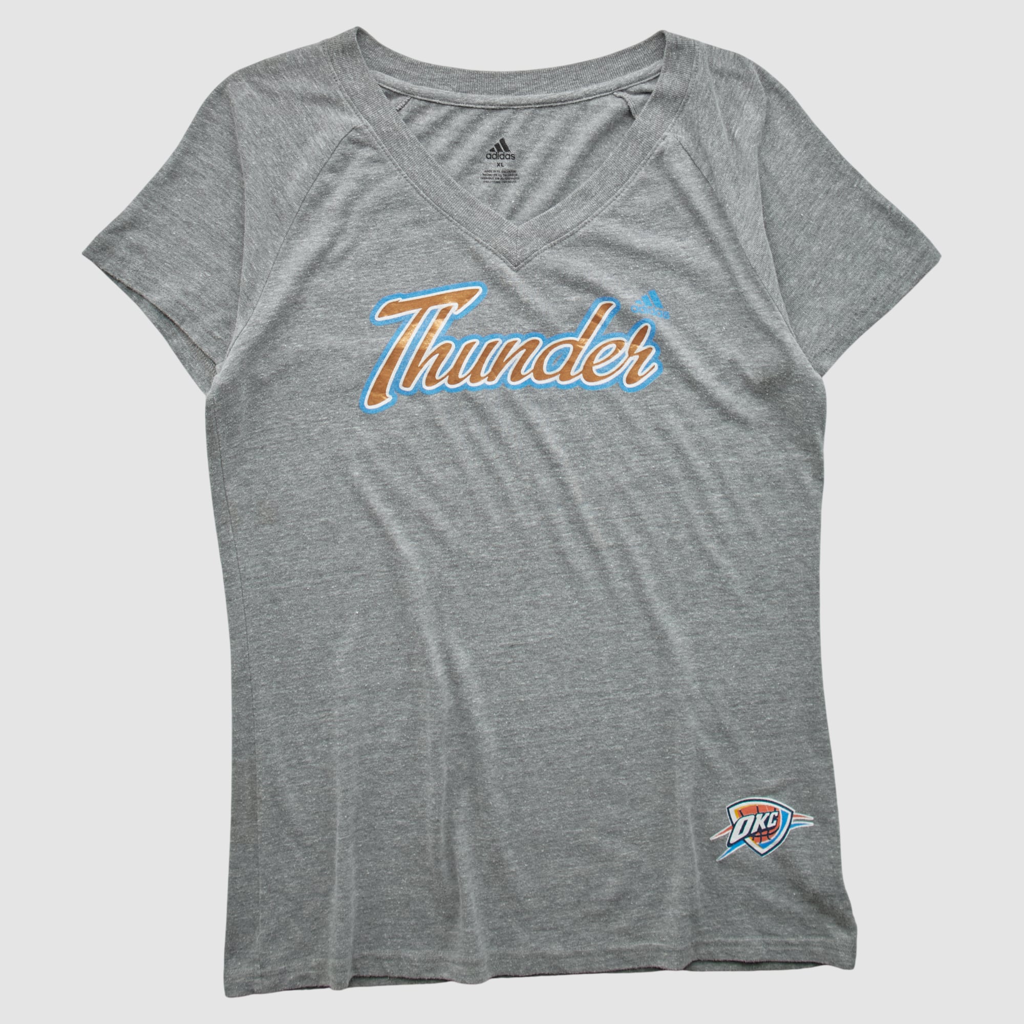 Oklahoma City Thunder Adidas 2010s T-shirt - Heather Gray - XL