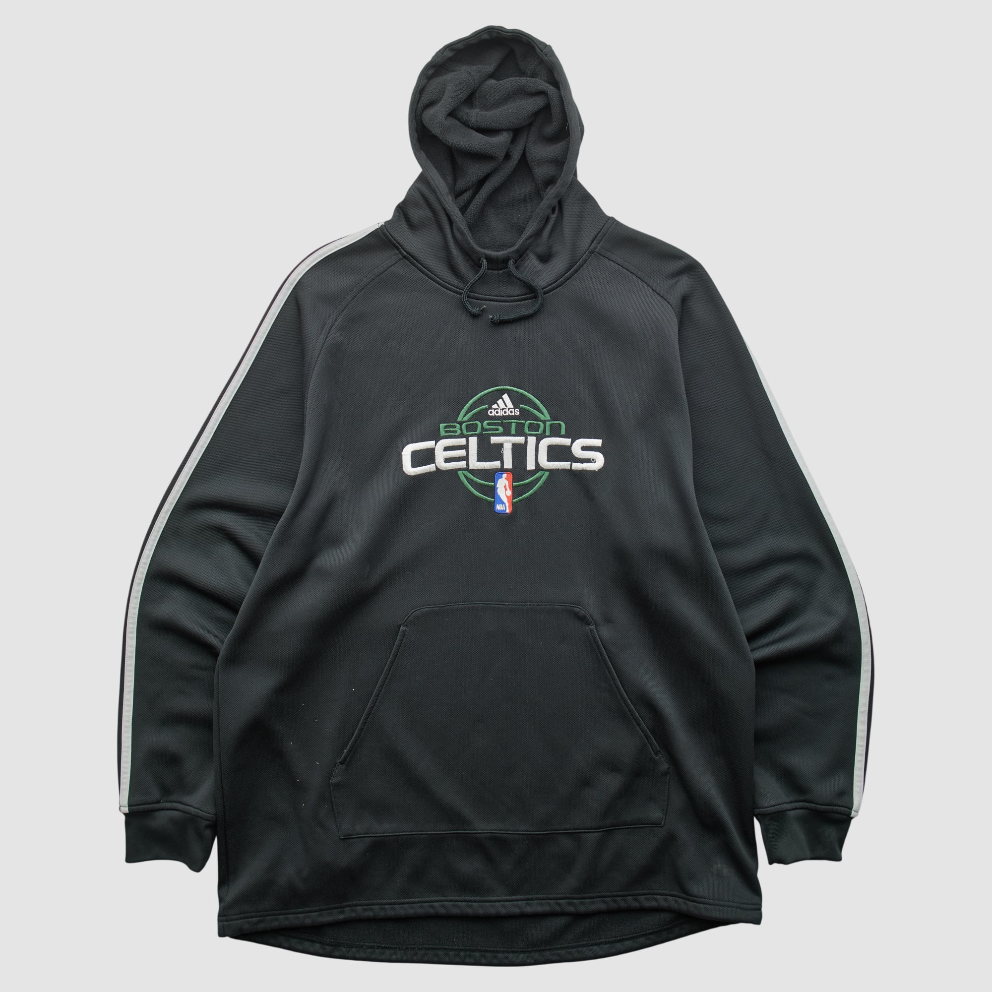 Boston Celtics Adidas 2010s Hooded Pullover Sweatshirt - Black - L