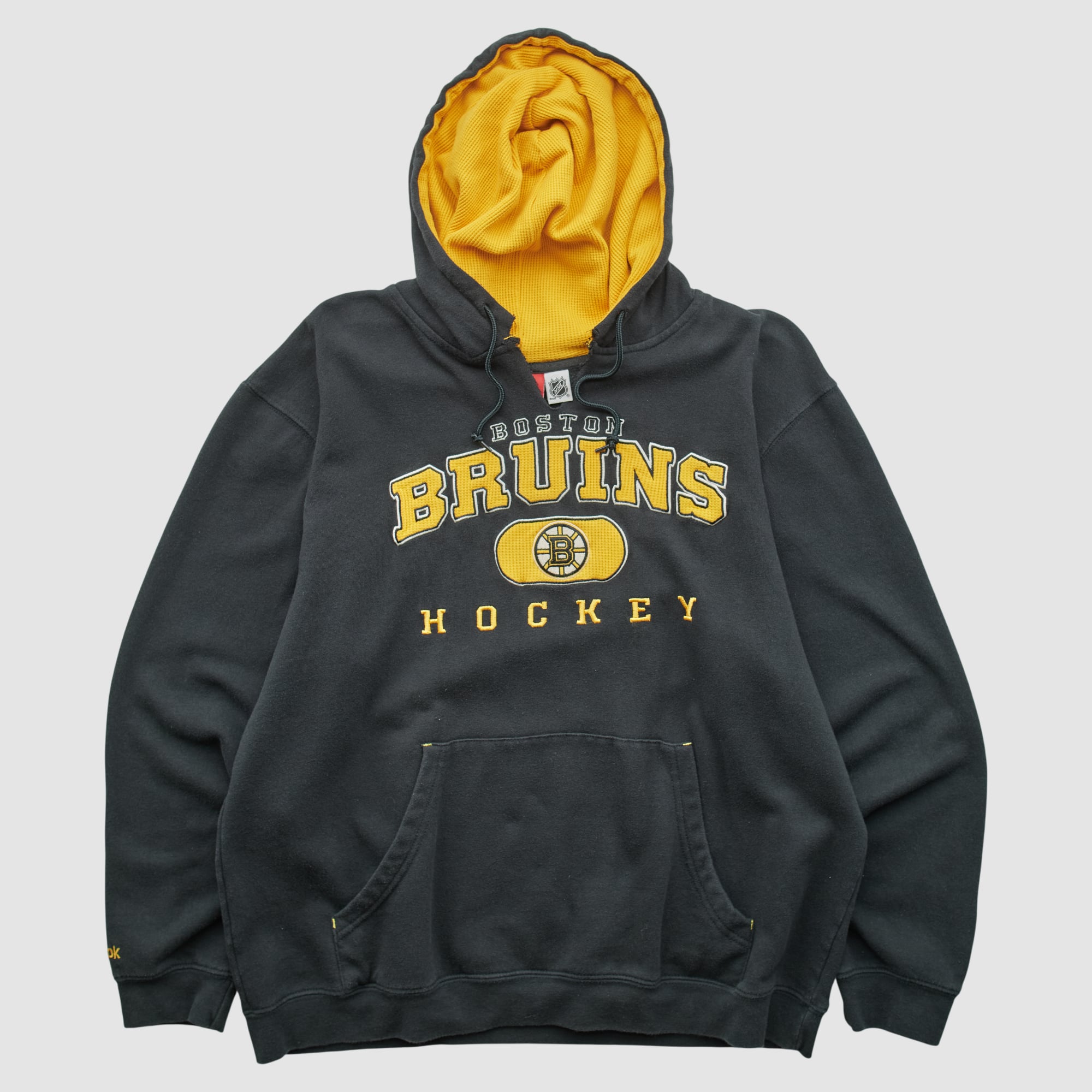 Boston Bruins Reebok 2000s Hooded Pullover Sweatshirt - Black - M