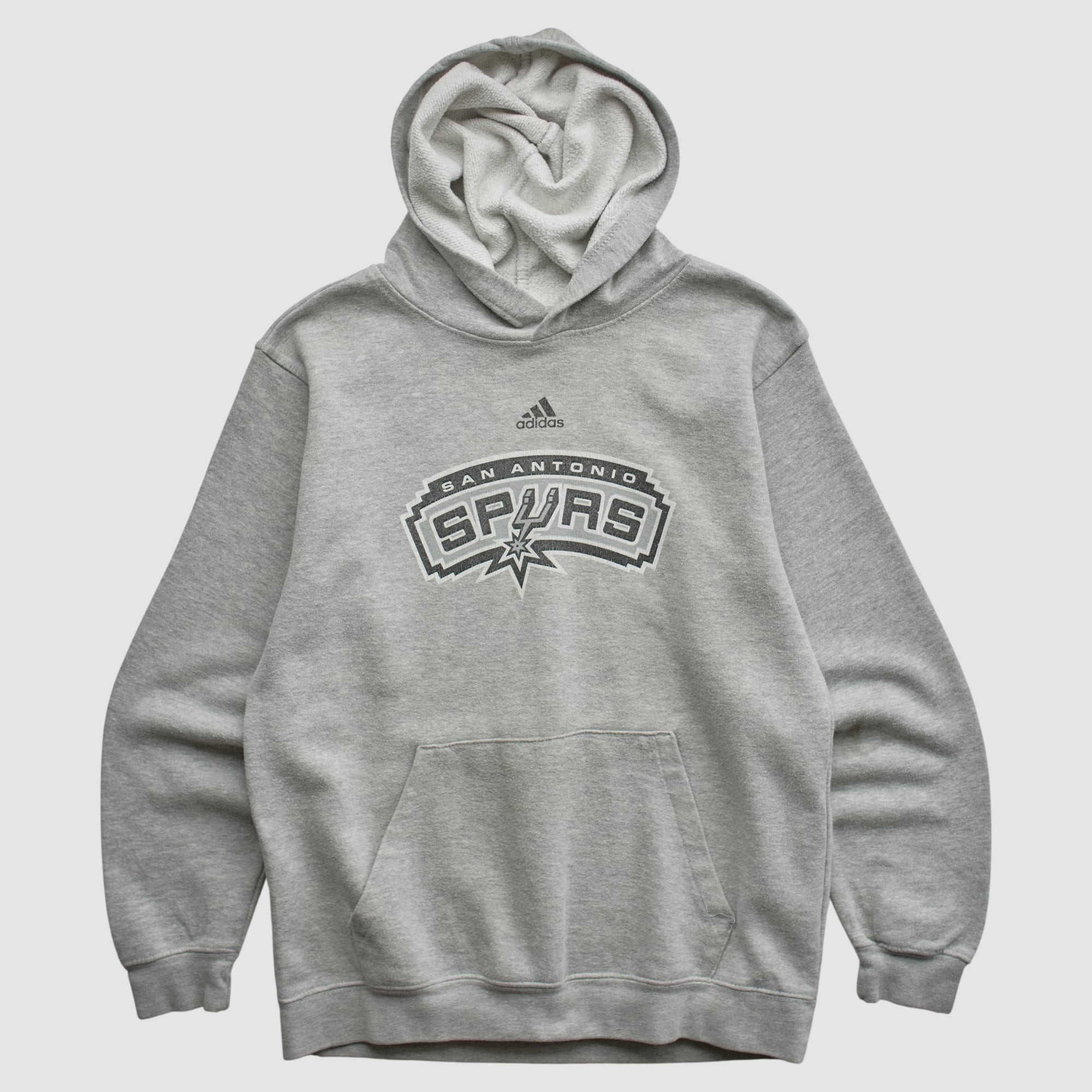 San Antonio Spurs Adidas 2010s Hooded Pullover Sweatshirt - Gray - XS