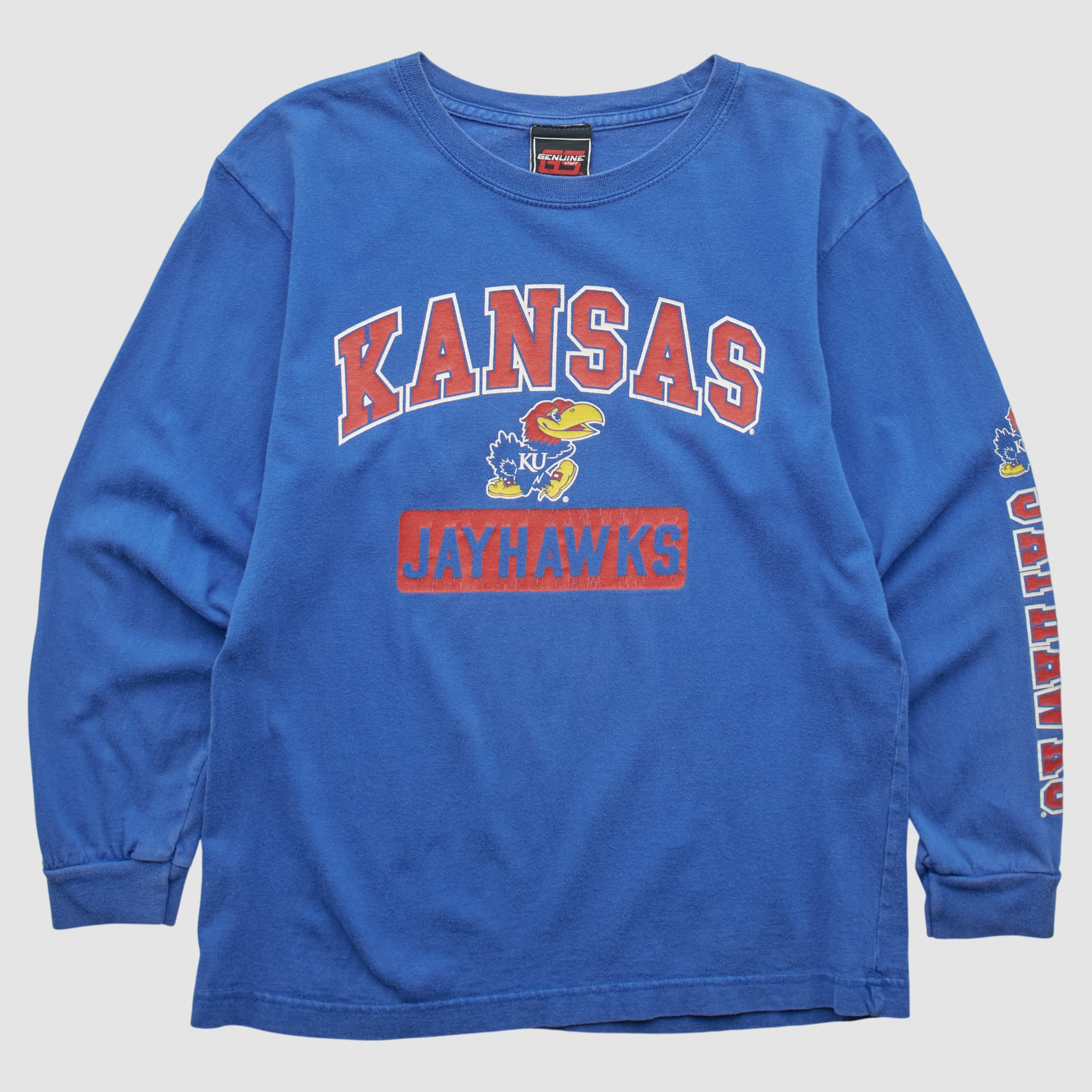 Kansas Jayhawks Genuine Stuff 2000s Long Sleeve T-shirt - Blue - Yth XL