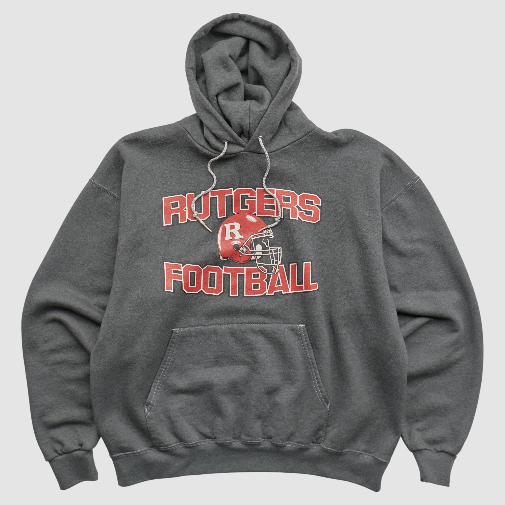 Rutgers Scarlet Knights Champion 2000s Hooded Pullover Sweatshirt - Gray - M