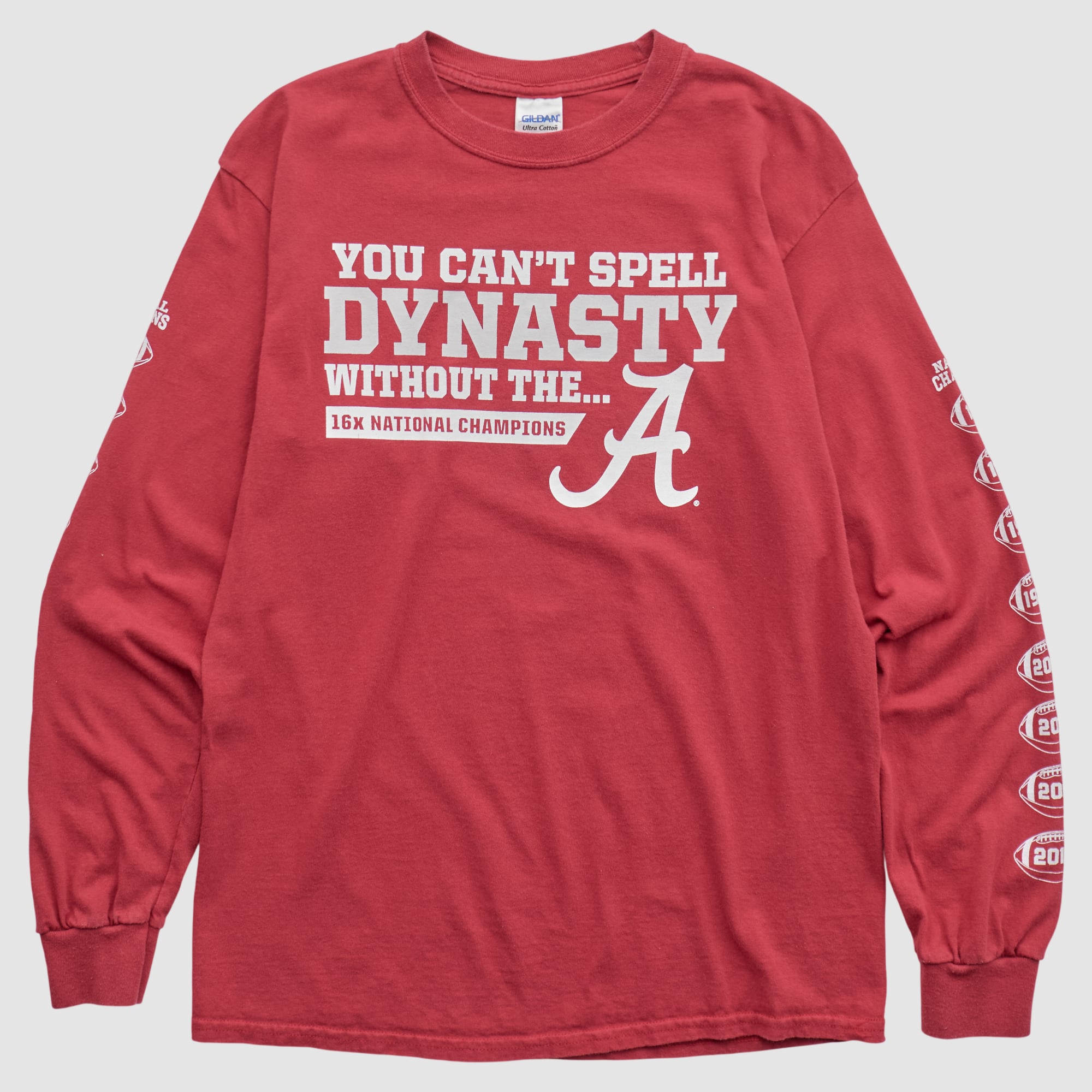Alabama Crimson Tide Gildan 2010s Long Sleeve T-shirt - Red - XS