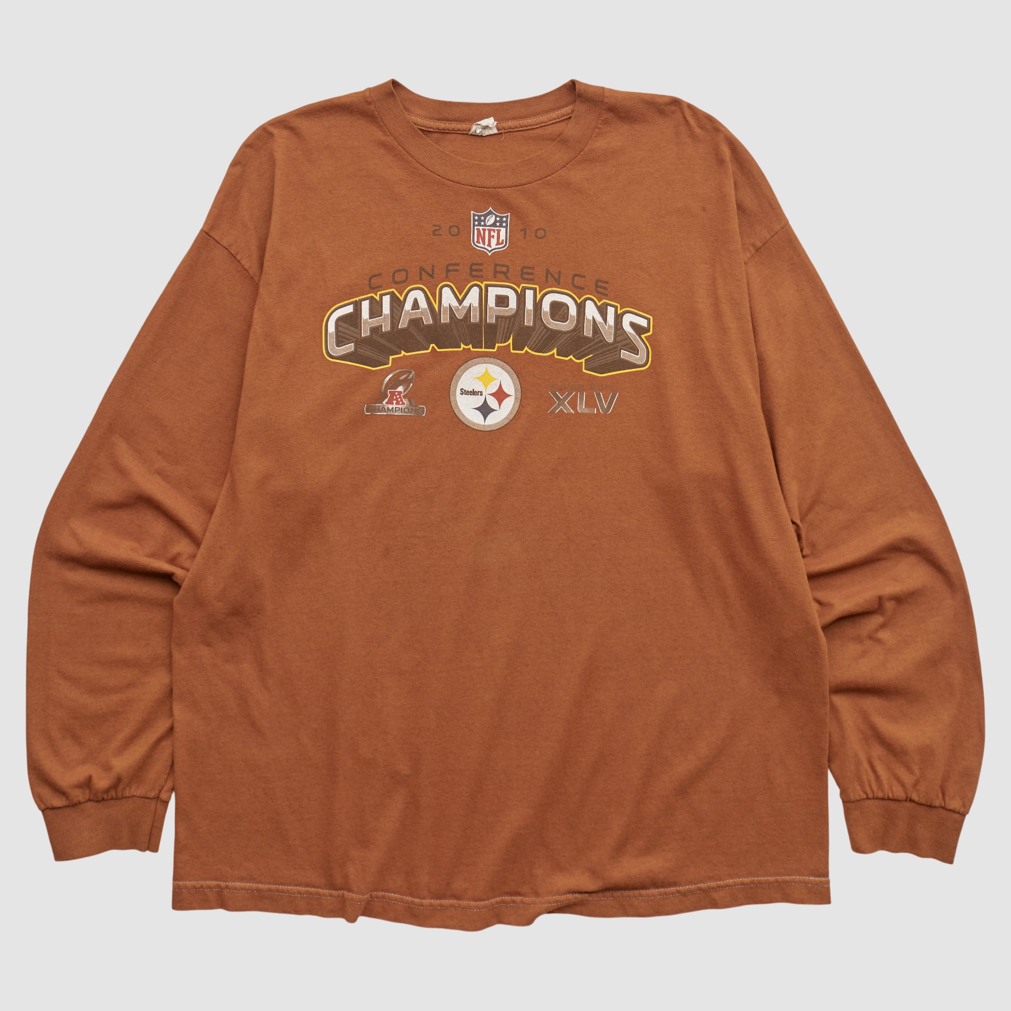 Pittsburgh Steelers Alstyle 2010 Long Sleeve T-shirt - Clay - 2XL