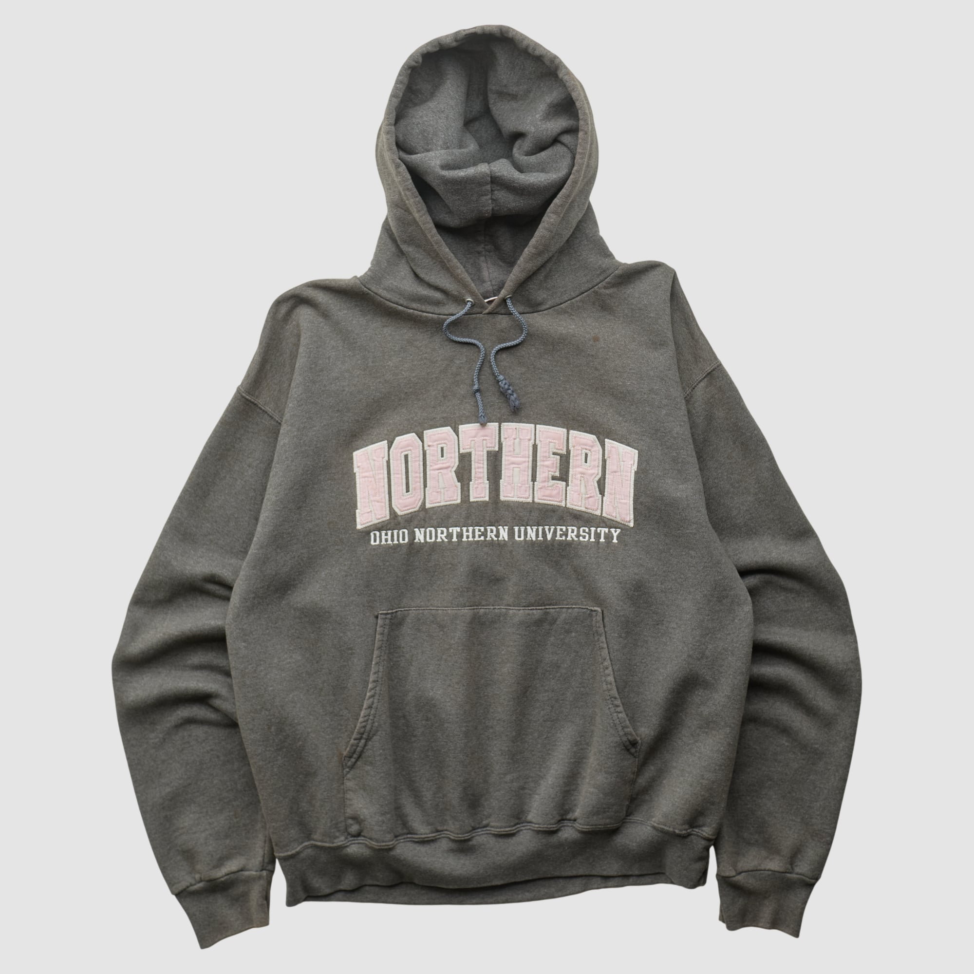 Ohio Northern Polar Bears Champion 2000s Hooded Pullover Sweatshirt - Charcoal - L