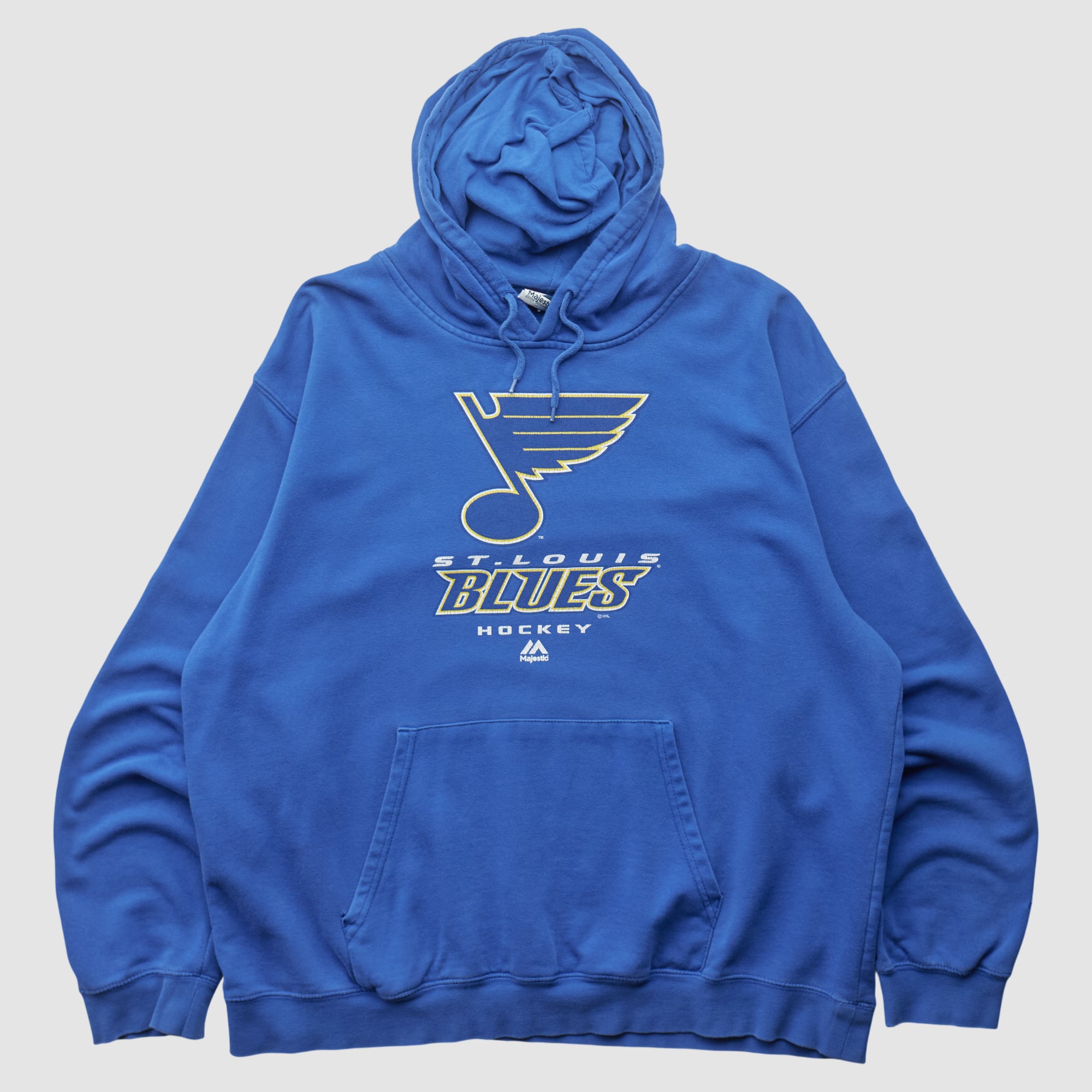 St. Louis Blues Majestic 2000s Hooded Pullover Sweatshirt - Blue - XL