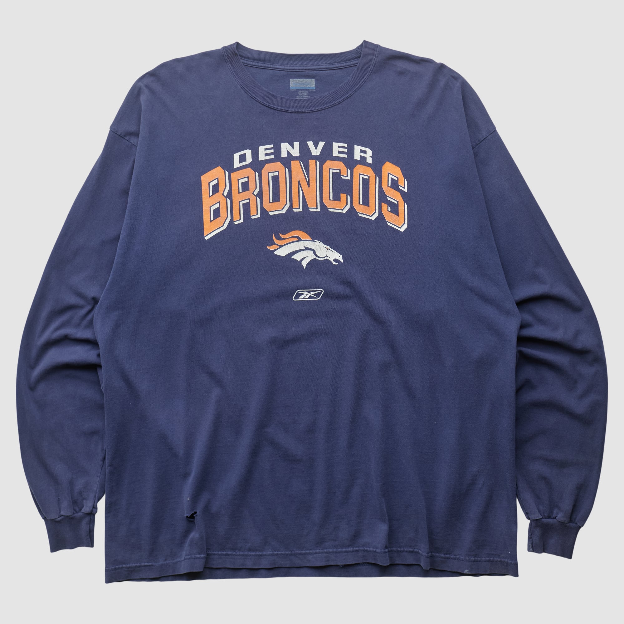Denver Broncos Reebok 2000s Long Sleeve T-shirt - Navy - 2XL