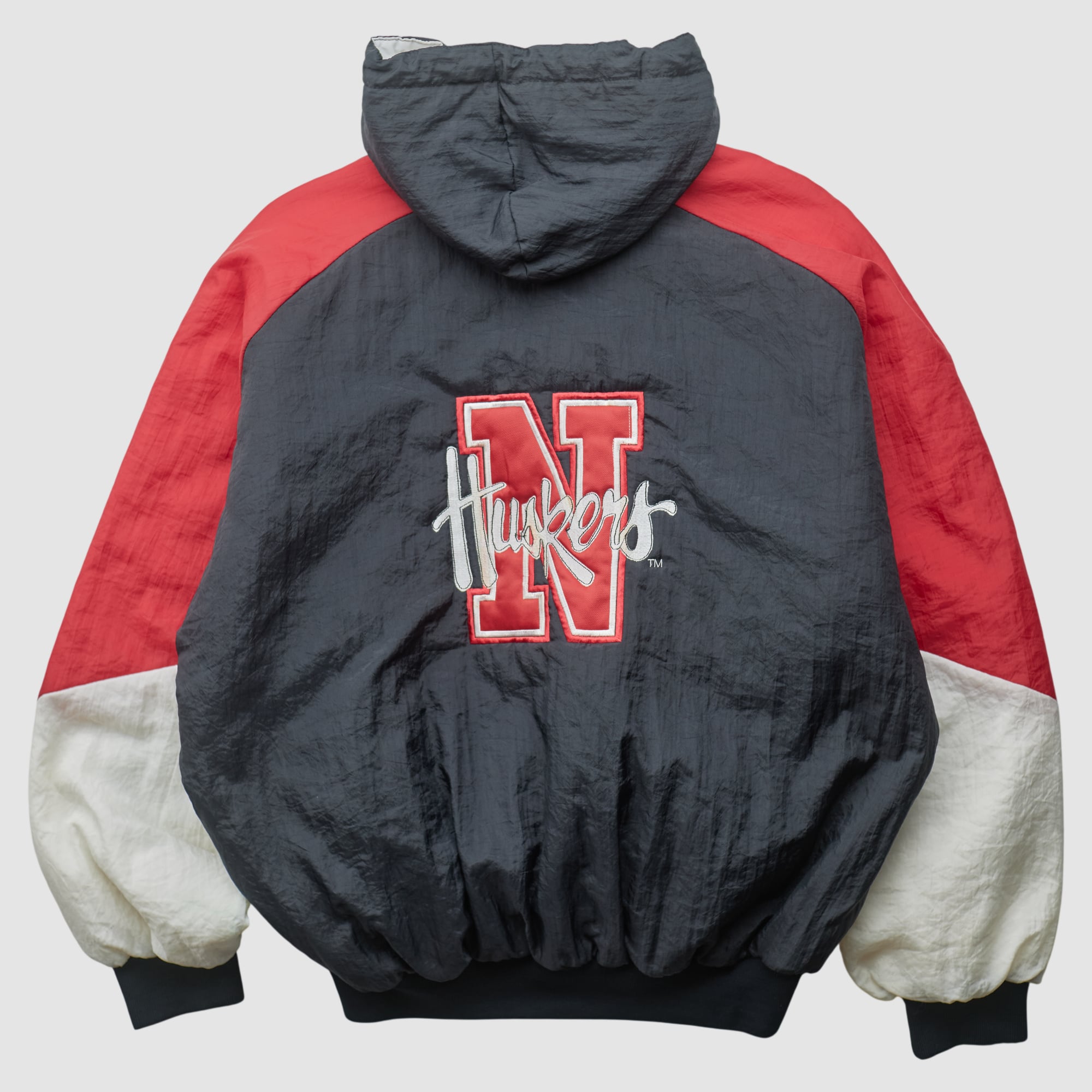 Nebraska Huskers Rennoc 90s Hooded Full Zip Jacket - Black - 3XL
