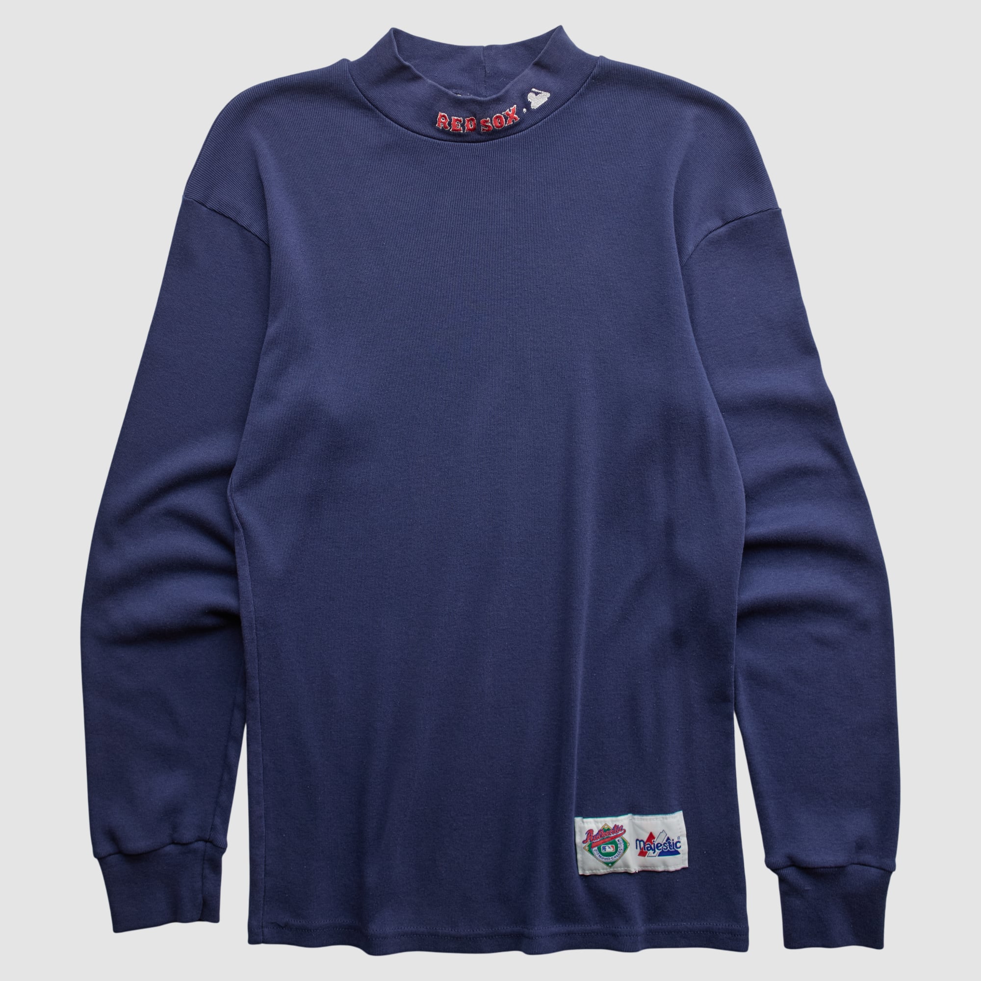 Boston Red Sox Majestic 90s Long Sleeve Top - Navy - S