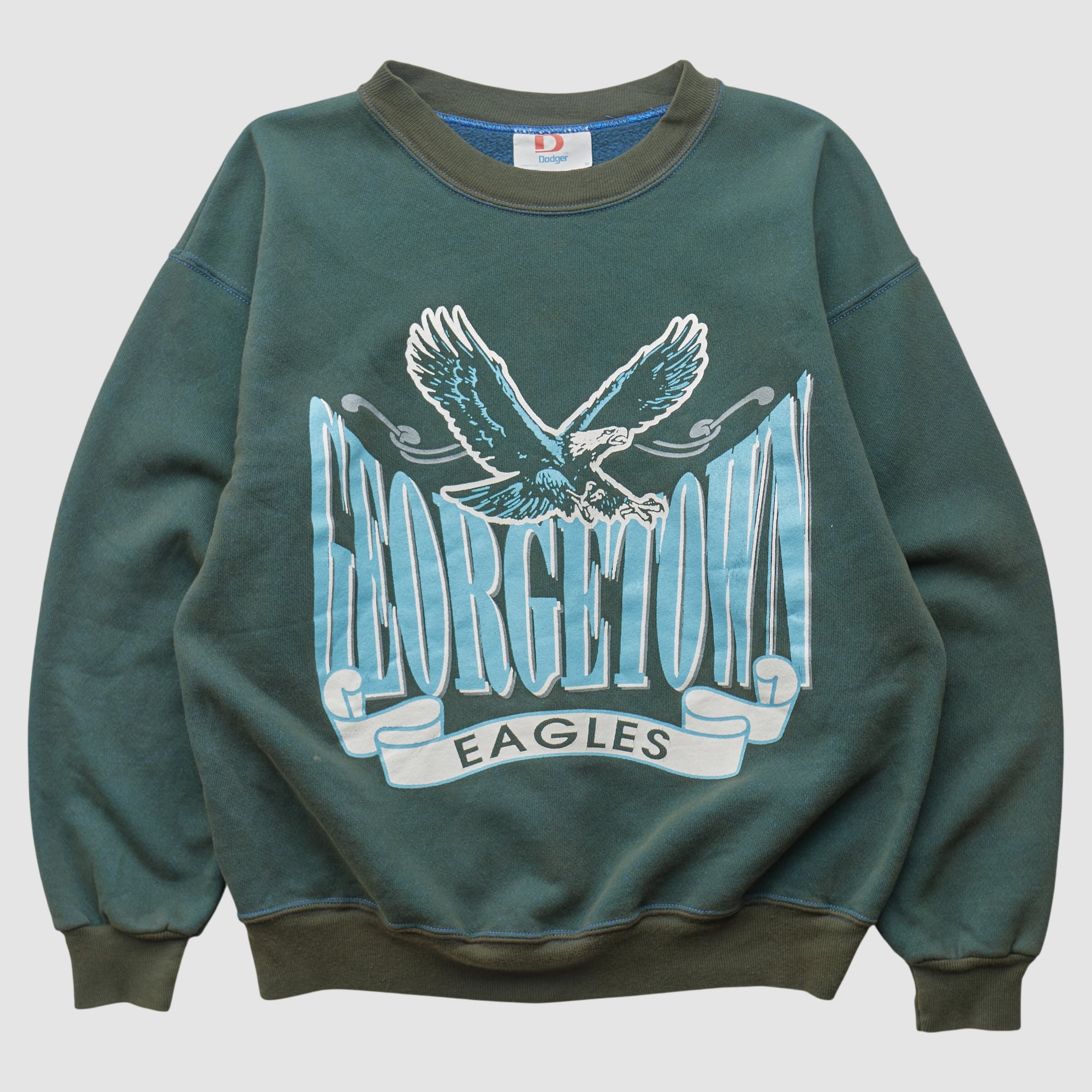 Georgetown College Tigers Dodger 90s Pullover Sweatshirt - Green - S